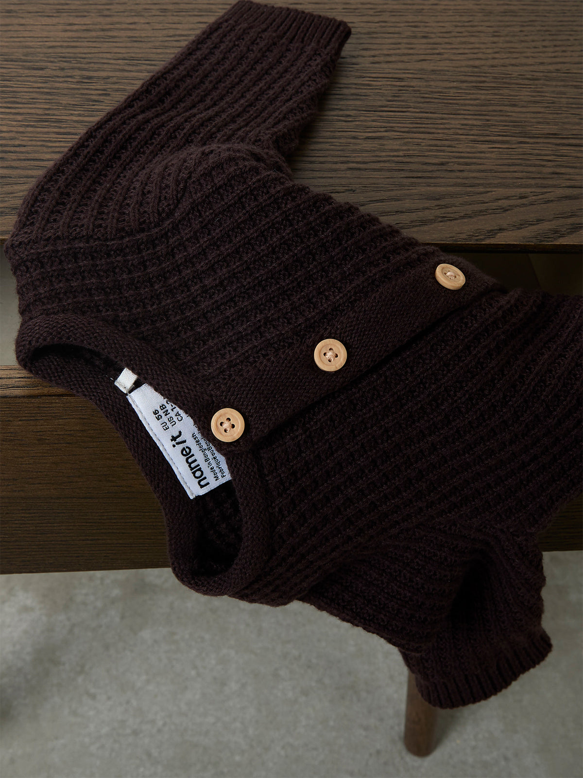Baby Olivar Organic Cotton Knitted Cardigan - Chocolate Plum