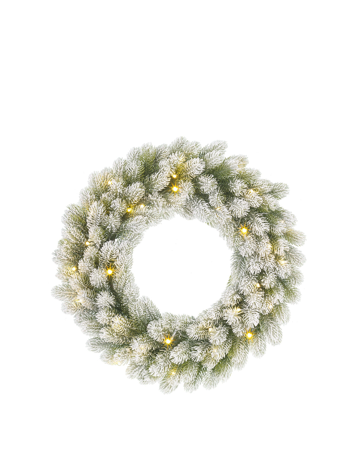 Nagoya Pre-Lit LED Christmas Wreath 60cm - Green Frosted