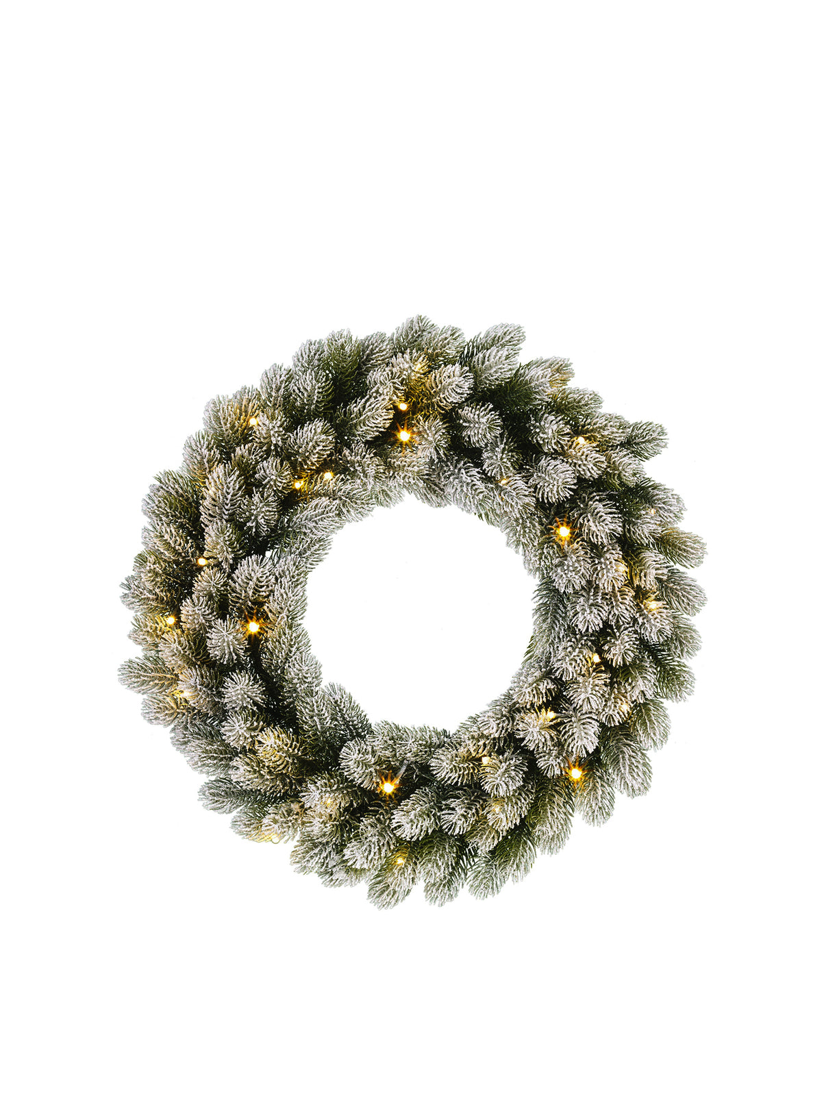Nagoya Pre-Lit LED Christmas Wreath 60cm - Green Frosted