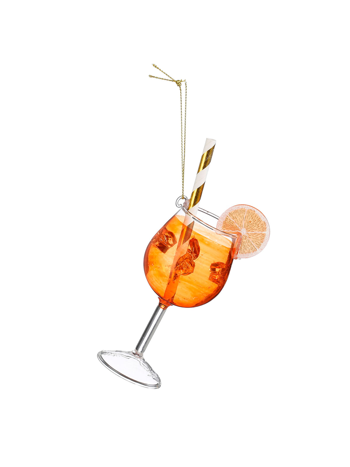 Glass Aperol Hanging Decoration 14cm - Orange