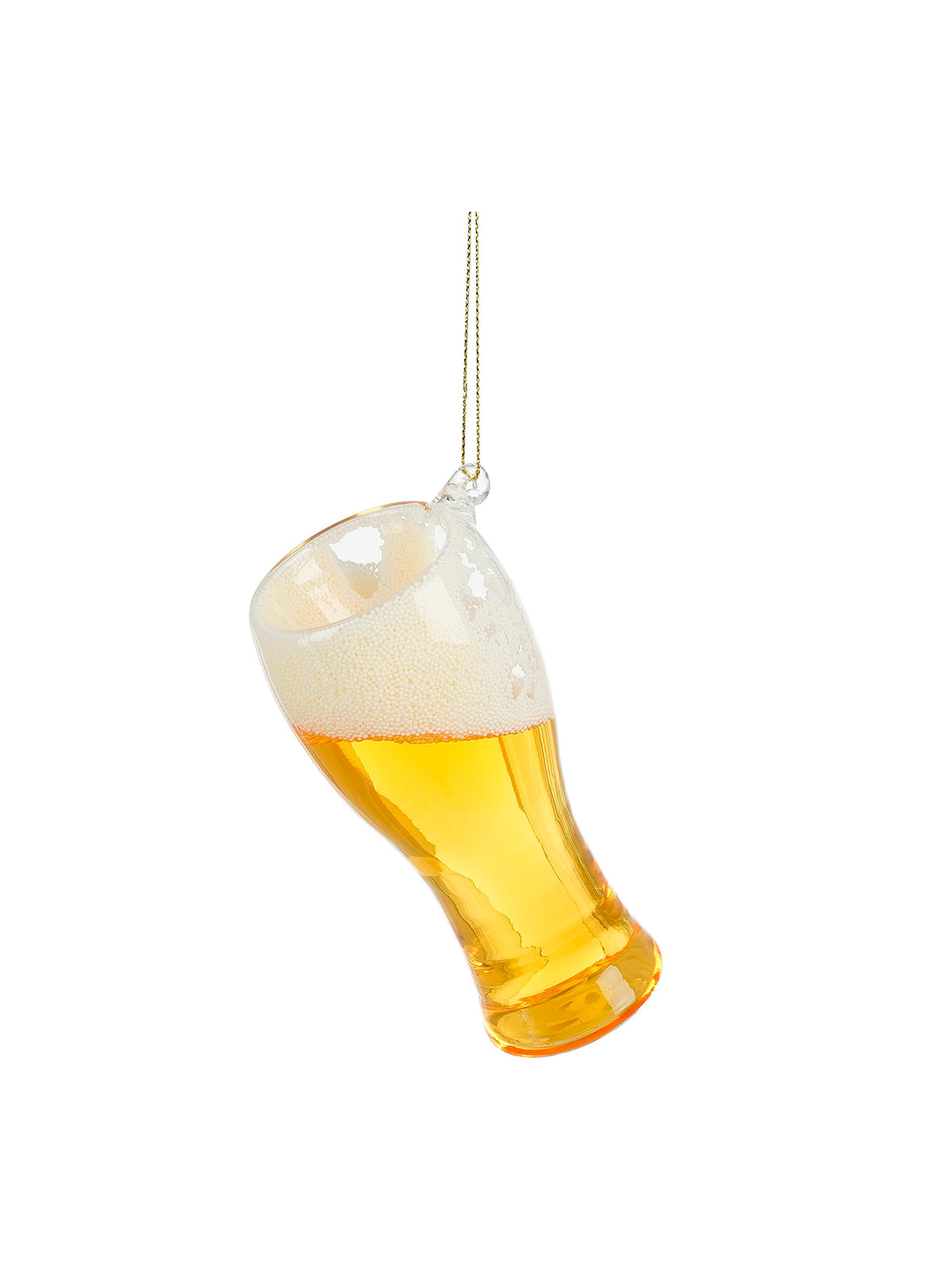 Glass Beer Hanging Decoration 11cm - Yellow