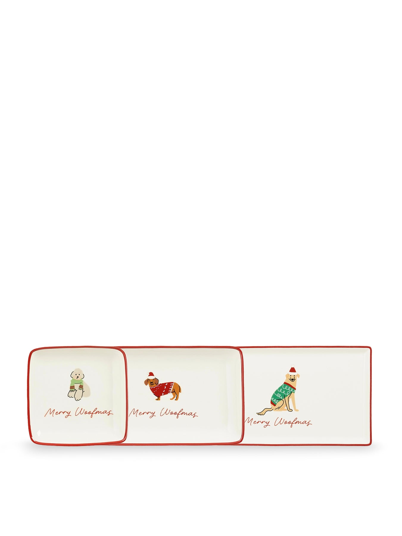 Dog Stoneware Plate Gift Set 3 Piece