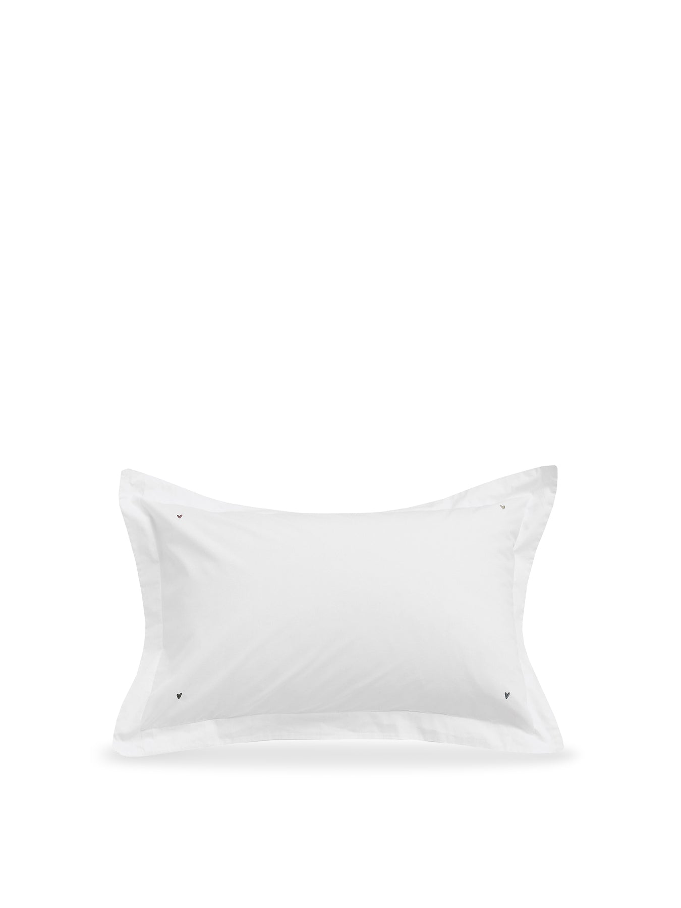 Love Hearts Embroidery Oxford Pillowcase Pair