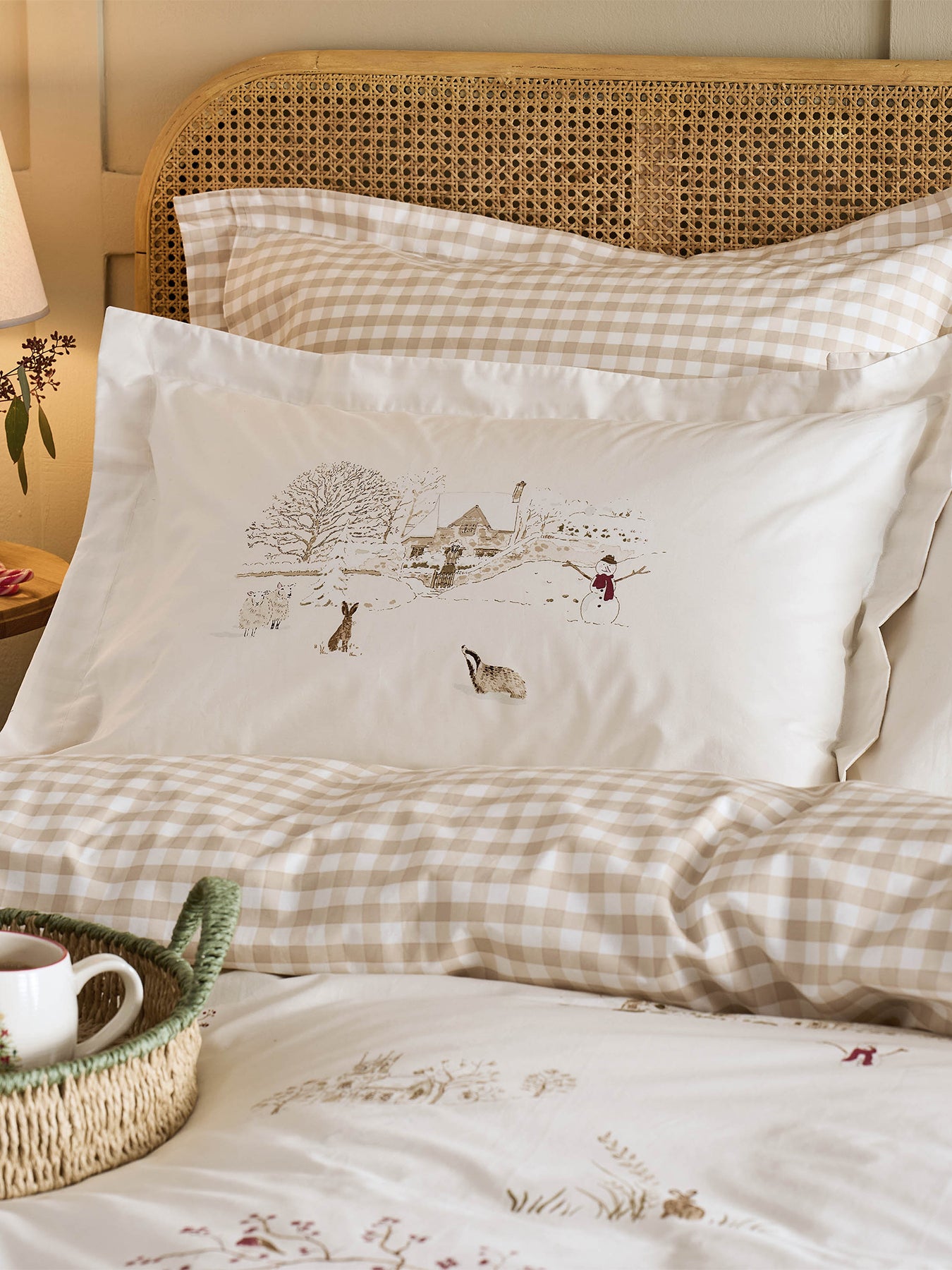 Winter Scene Oxford Pillowcase Pair