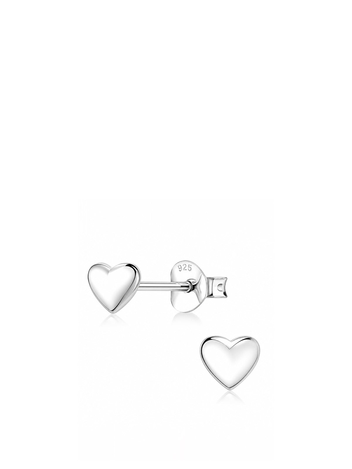 Silver Heart Stud Earrings
