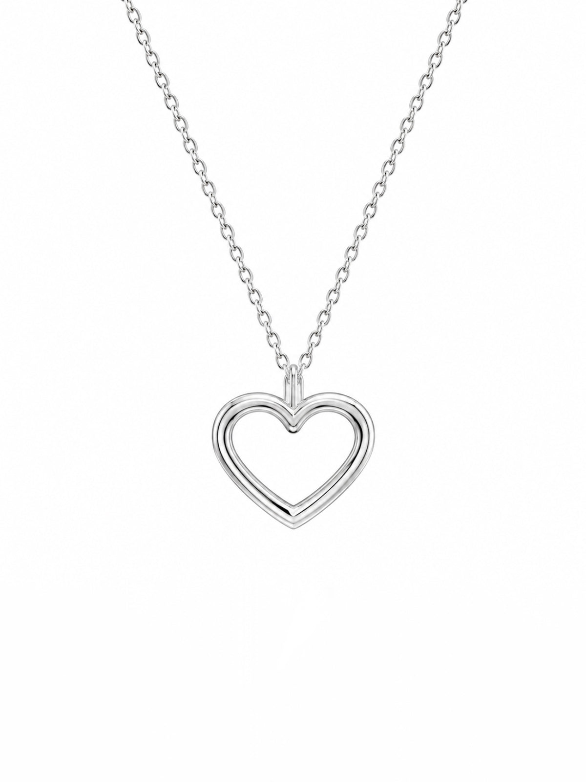Sterling Silver Open Heart Necklace