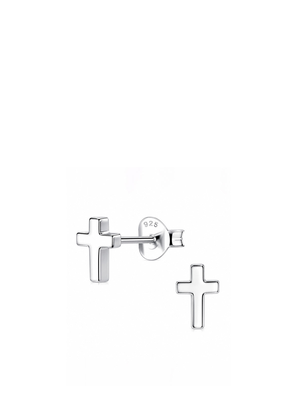Silver Cross Stud Earrings