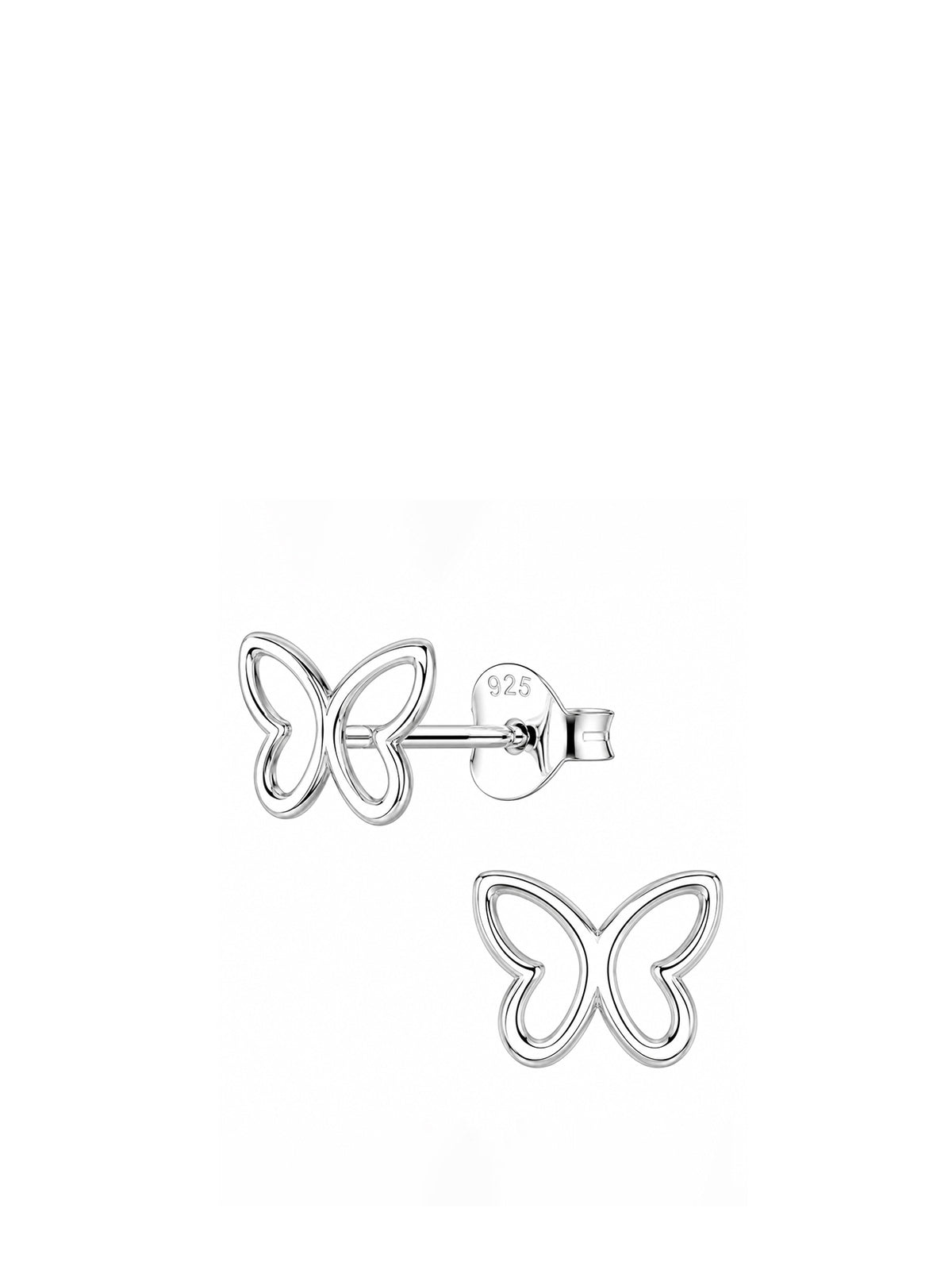 Sterling Silver Butterfly Stud Earrings