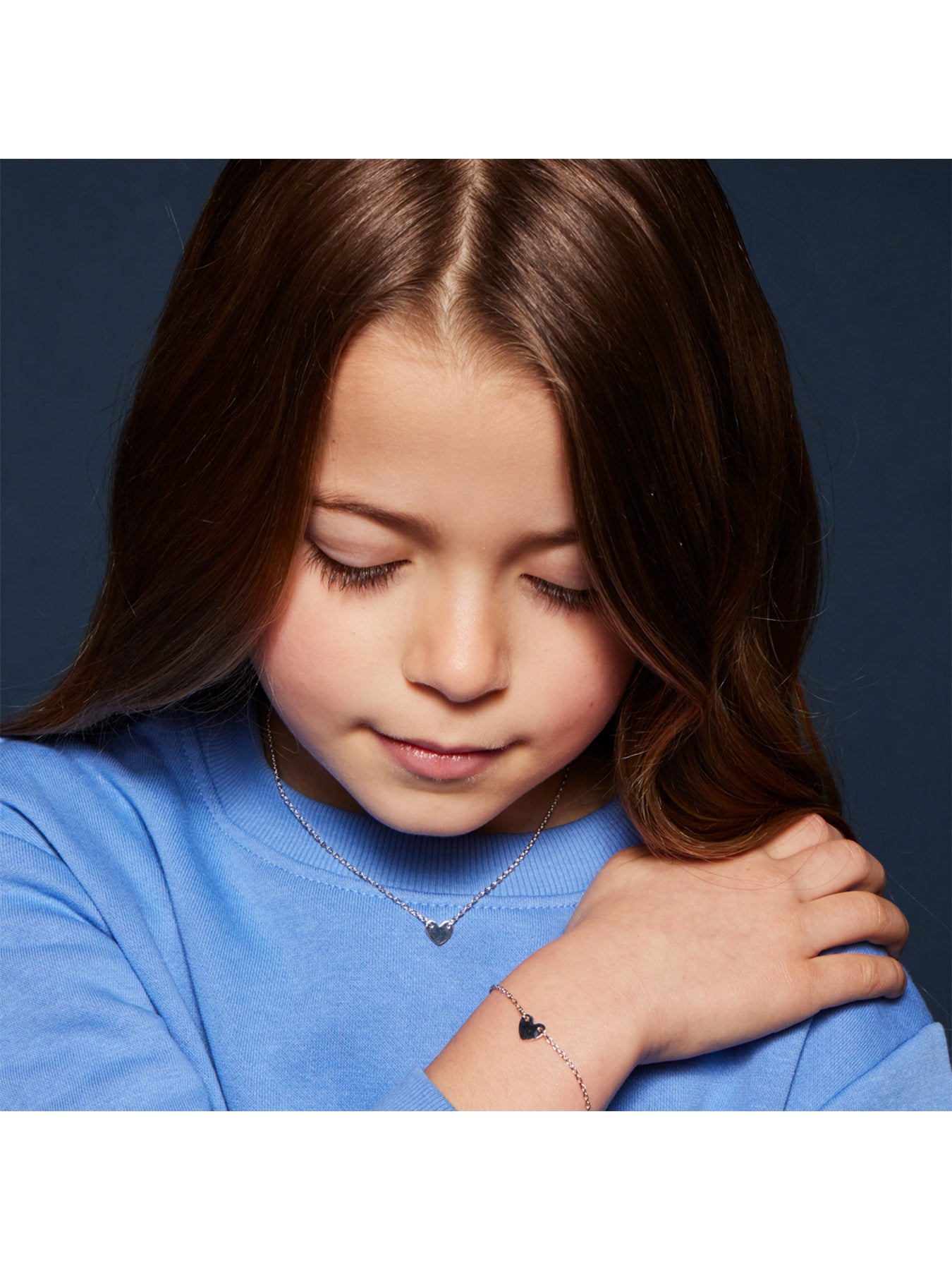 Kids Anna Silver Heart Bracelet