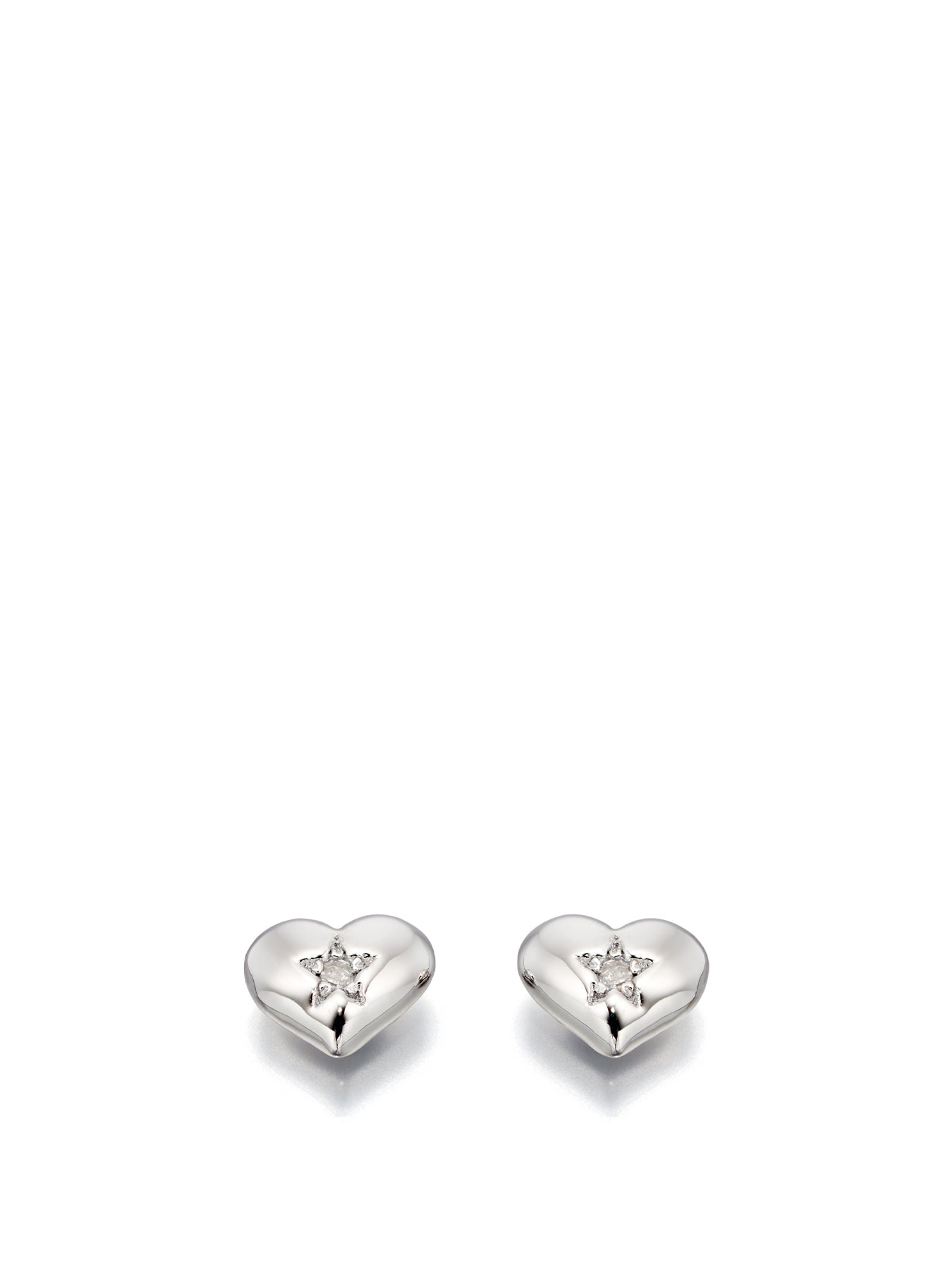 Kids Suri Diamond Heart Stud Earrings