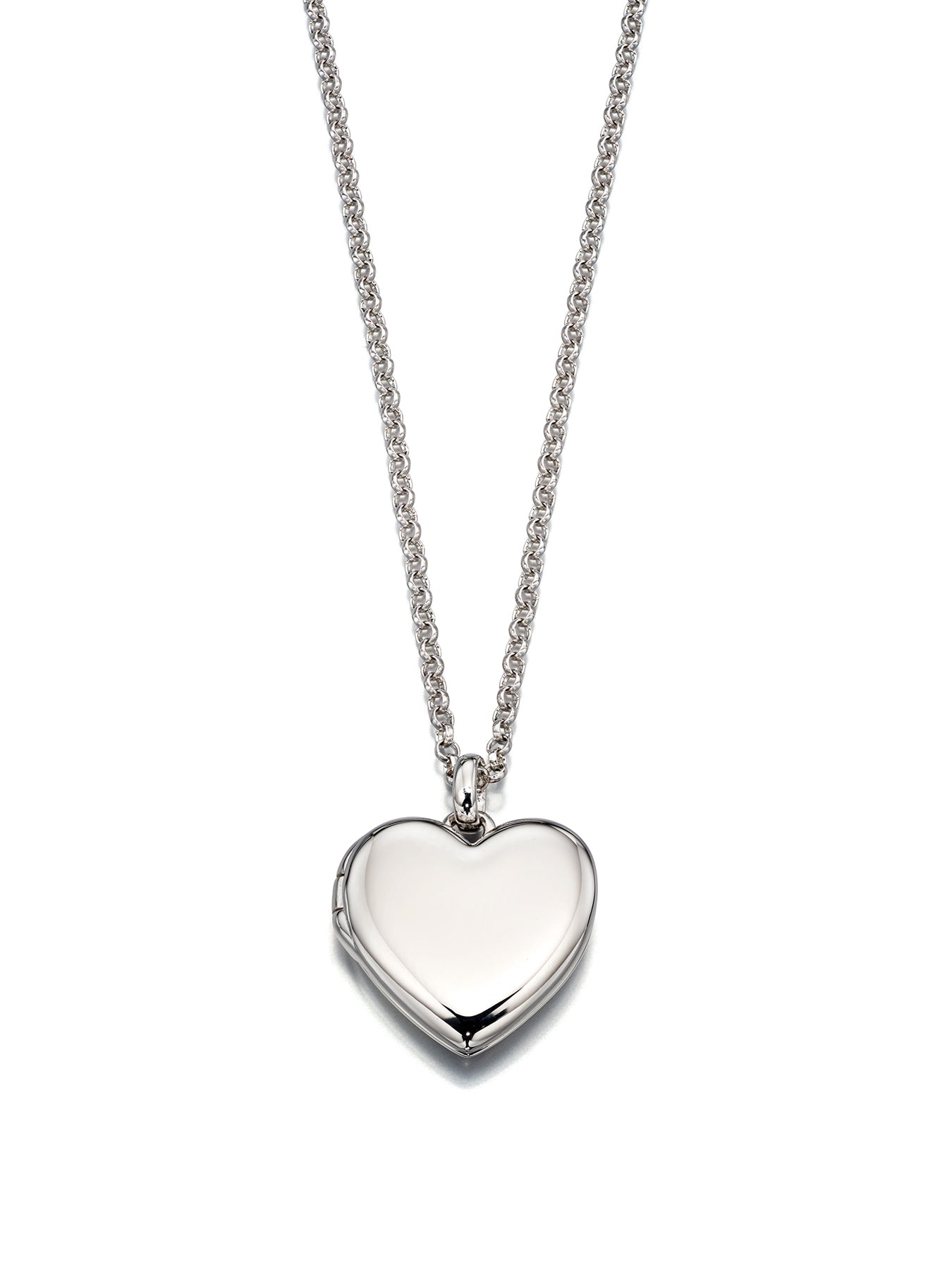 Kids Olivia Plain Medium Heart Locket and Chain