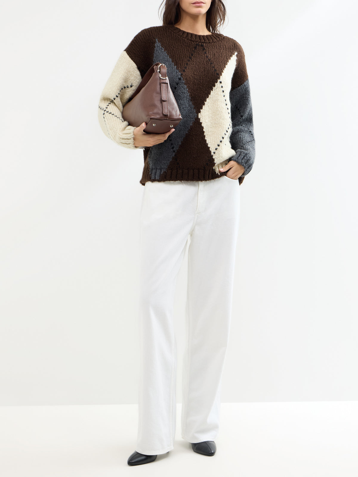 Cozy Argyle Crew Neck Jumper