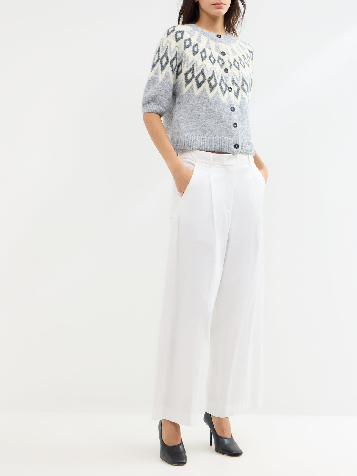 Reykja Fair Isle Short Sleeve Cardigan