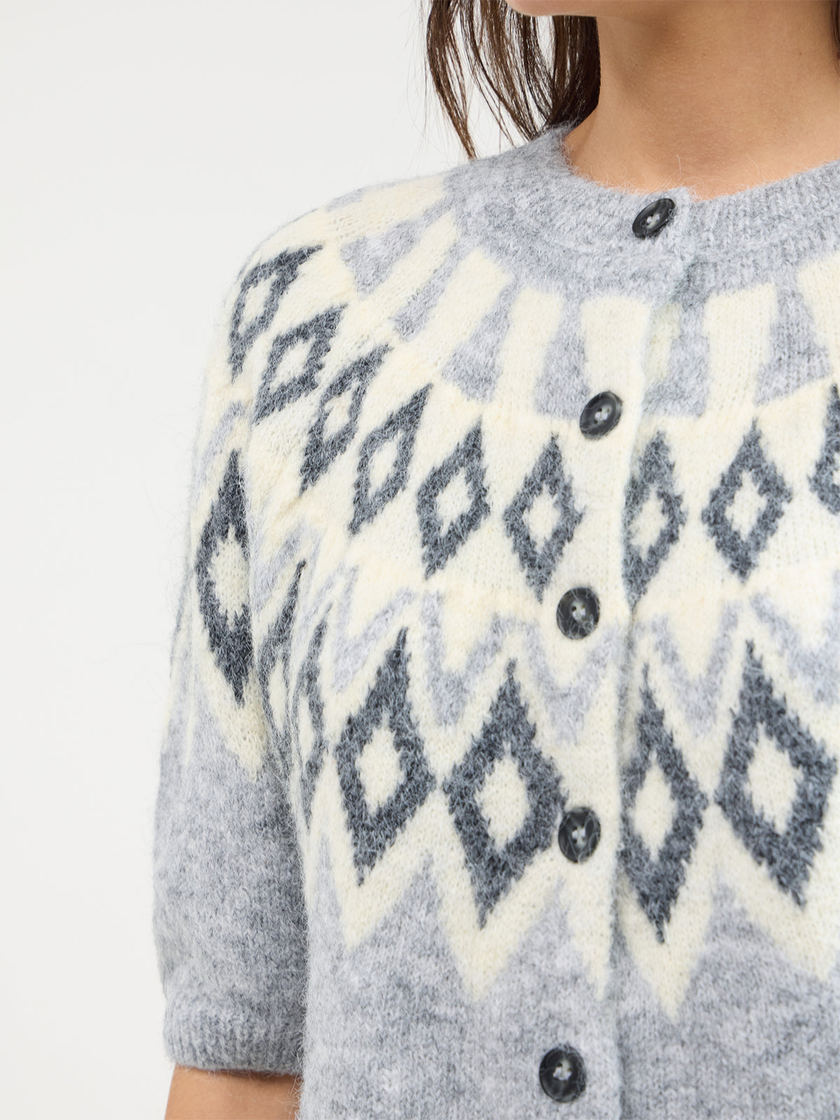 Reykja Fair Isle Short Sleeve Cardigan