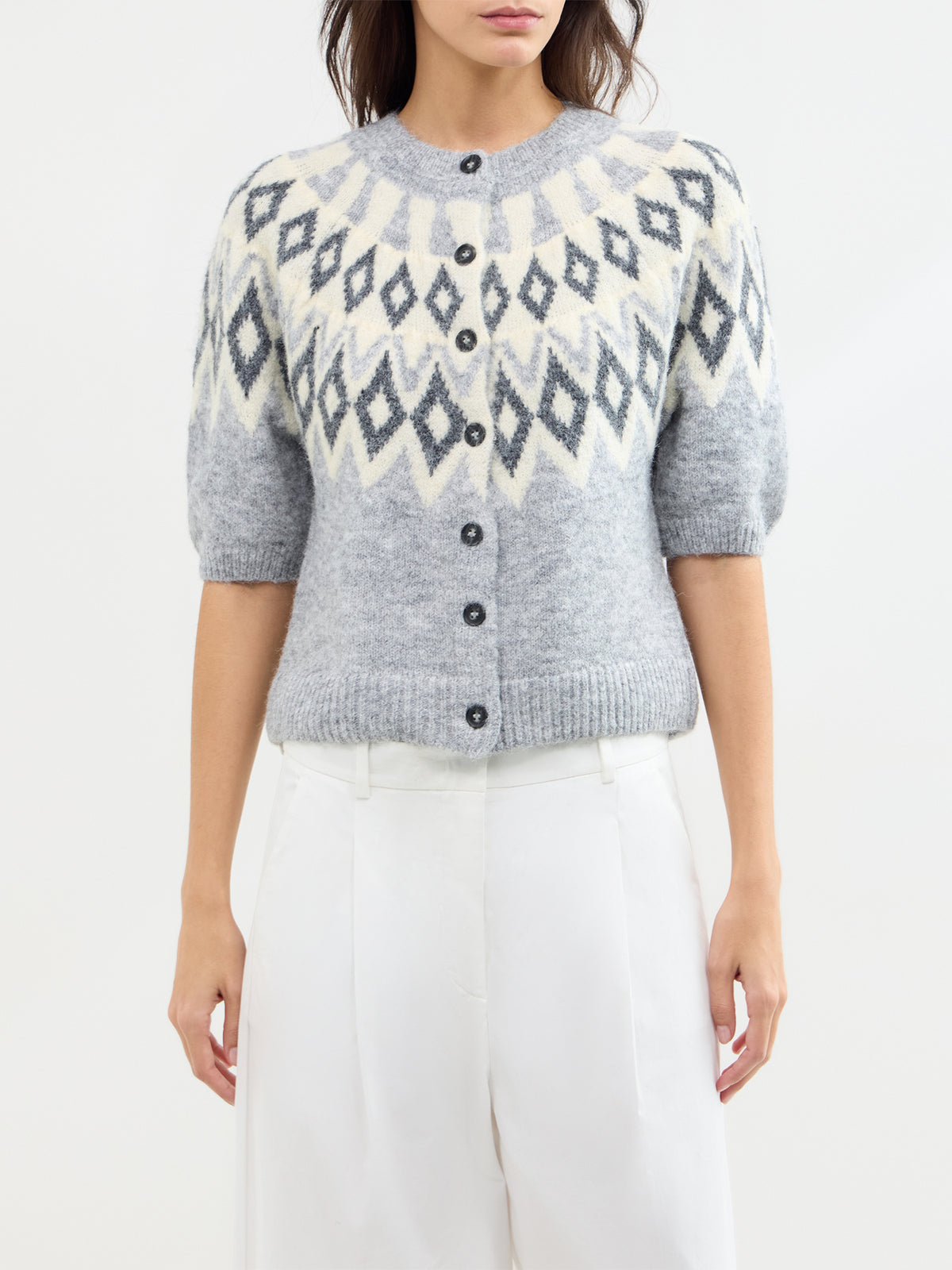 Reykja Fair Isle Short Sleeve Cardigan