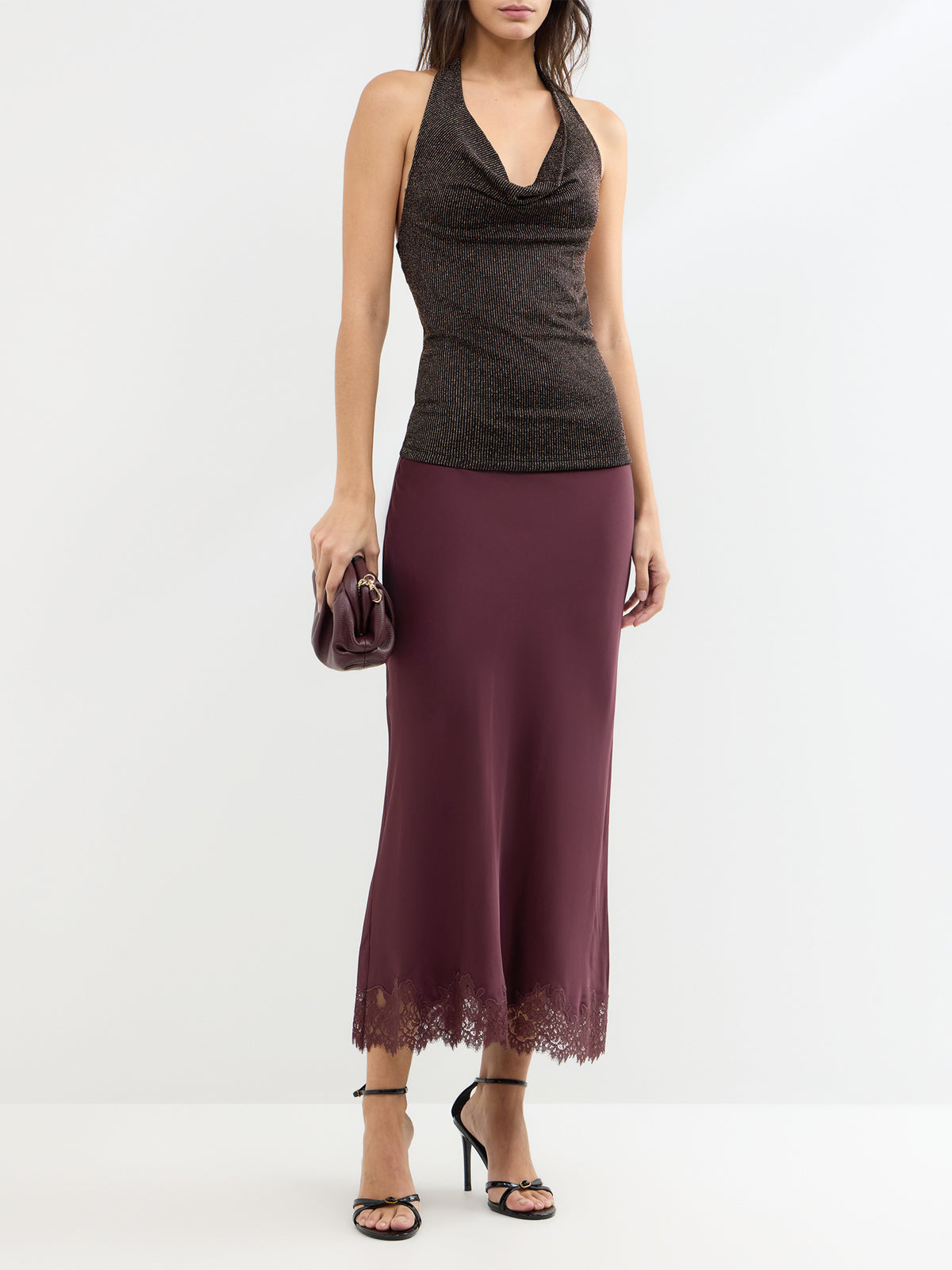 Carol Glitter Halter Neck Top