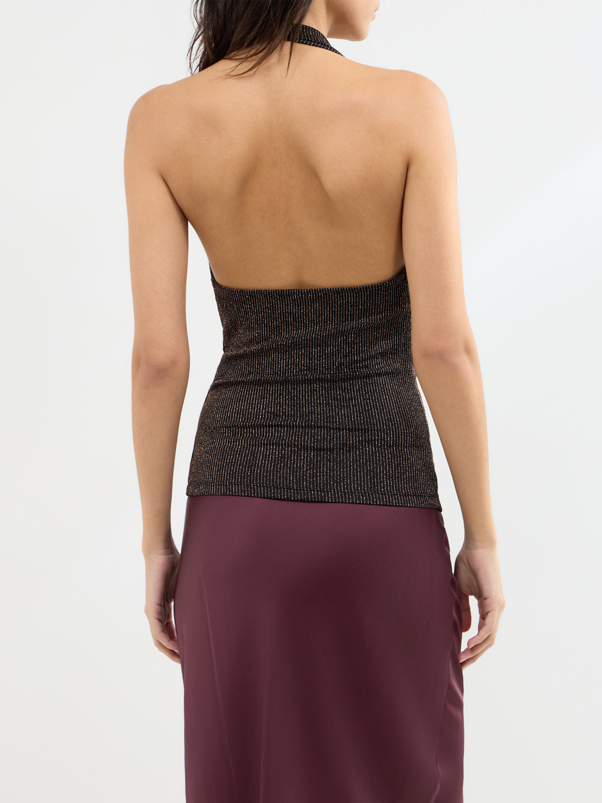 Carol Glitter Halter Neck Top