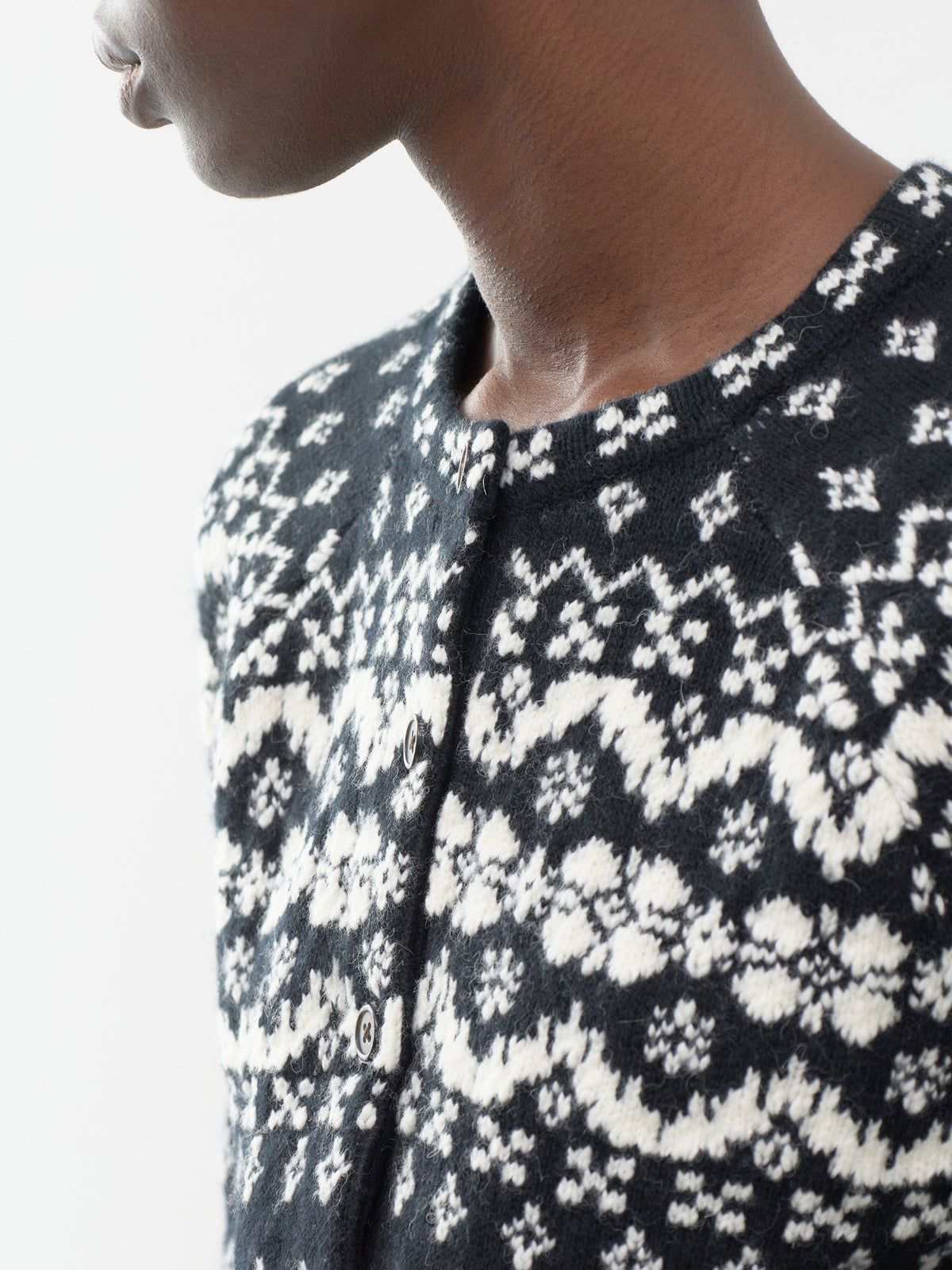 Fair Isle Crew Neck Cardigan