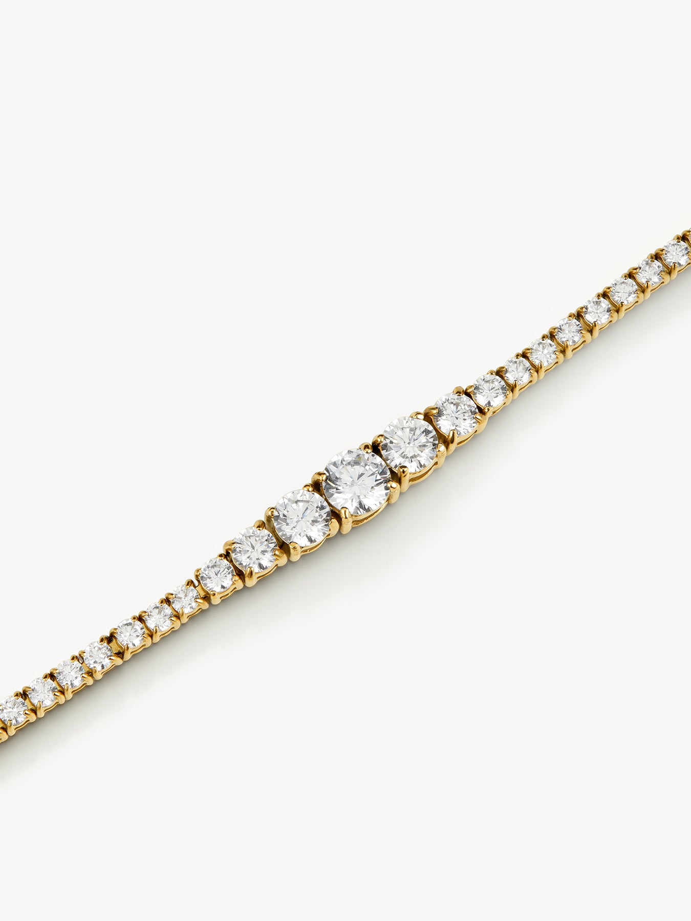 Stainless Steel Luxe Graduated Tennis Bracelet 40cm - Gold