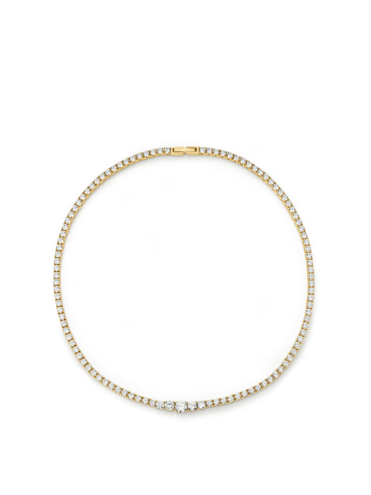 Luxe Graduated Tennis Necklace - Gold