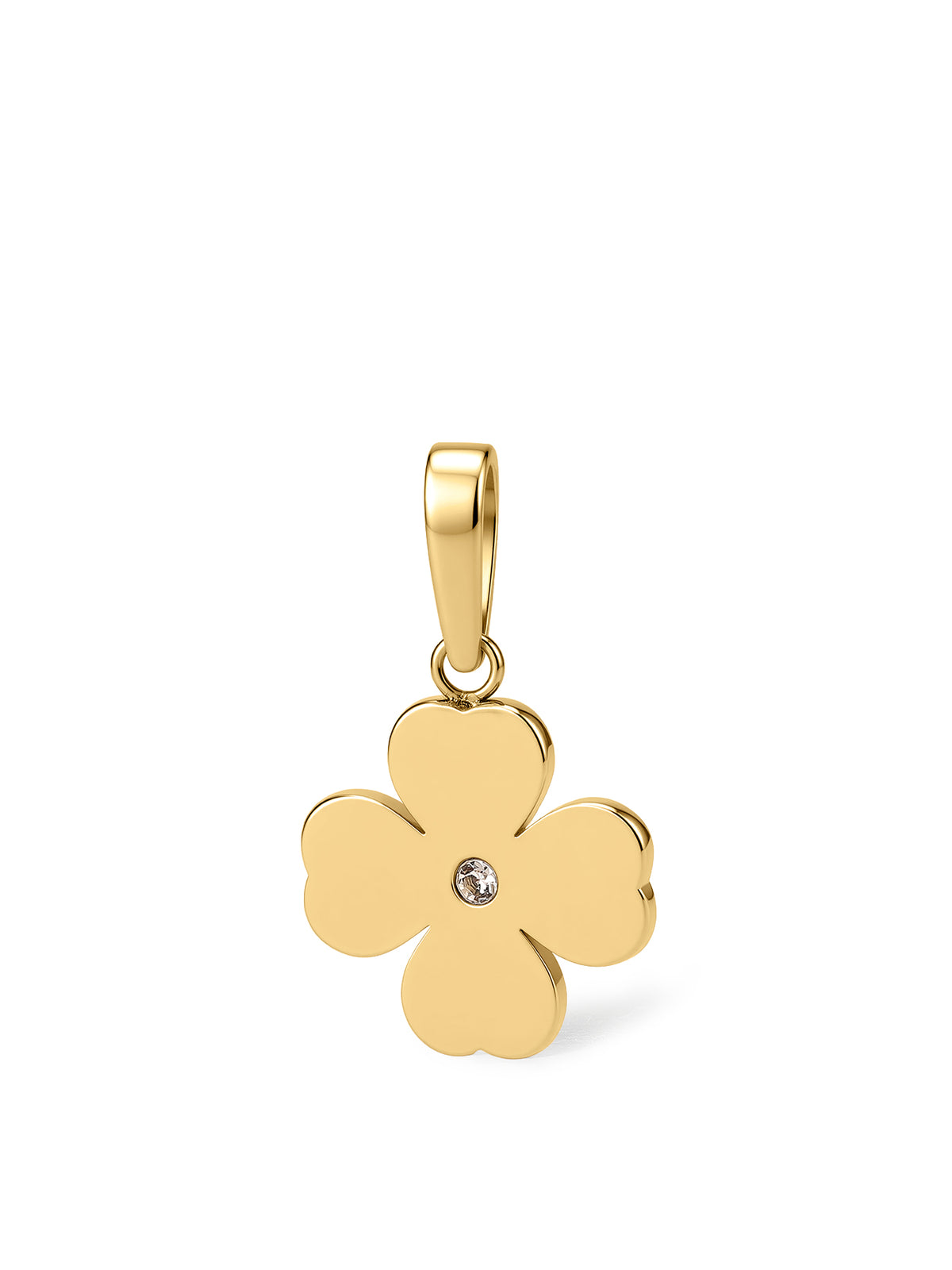 Stainless Steel Clover Disc Pendant - Gold