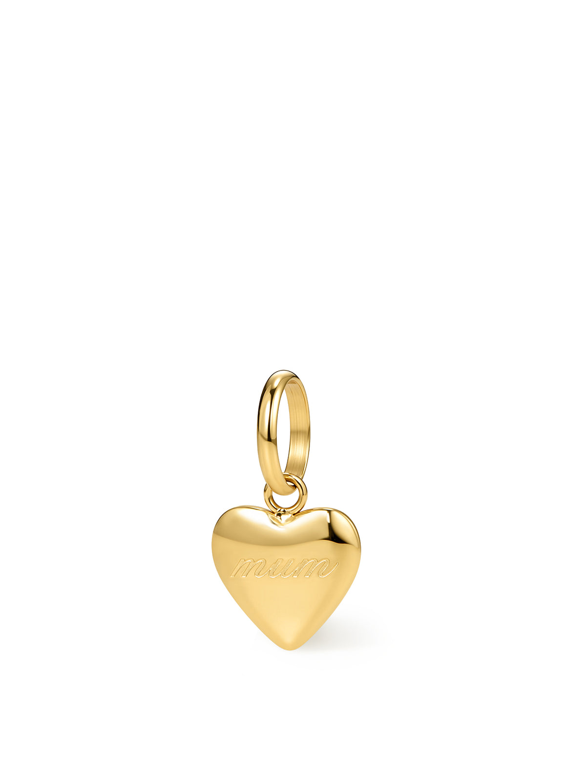 Stainless Steel Mini Mum Heart Charm - Gold