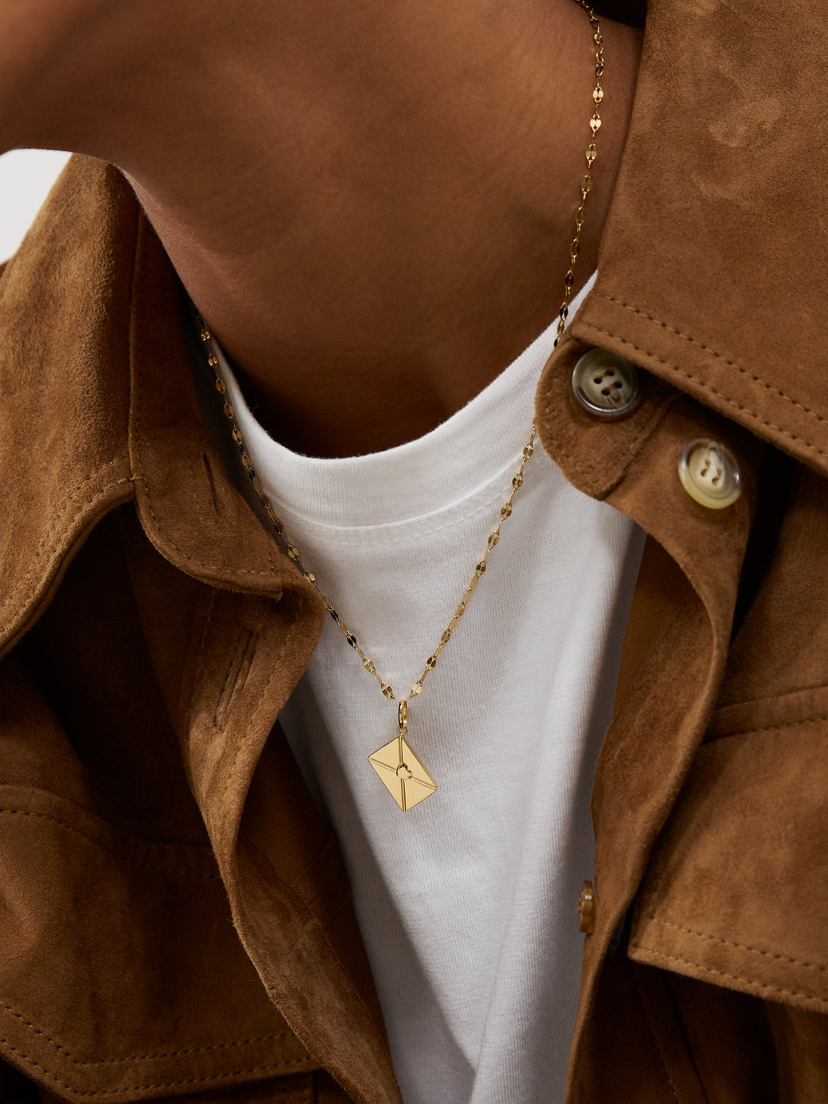 Stainless Steel Love Letter Pendant - Gold