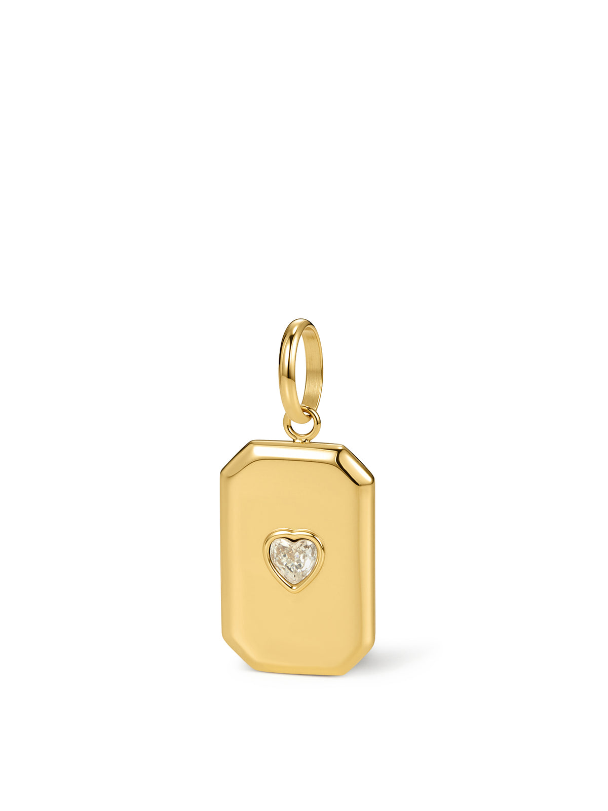 Stainless Steel Heart Tag Pendant - Gold
