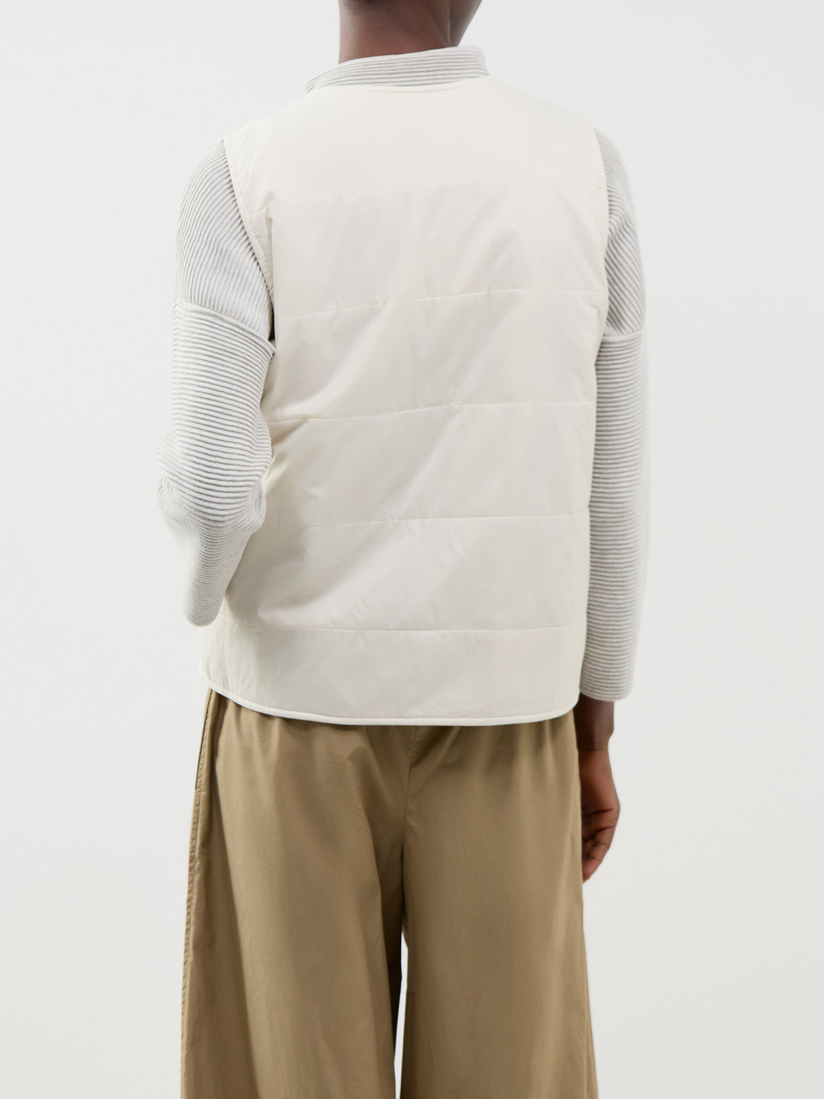 Recycled Nylon Quilted Gilet - Plaster