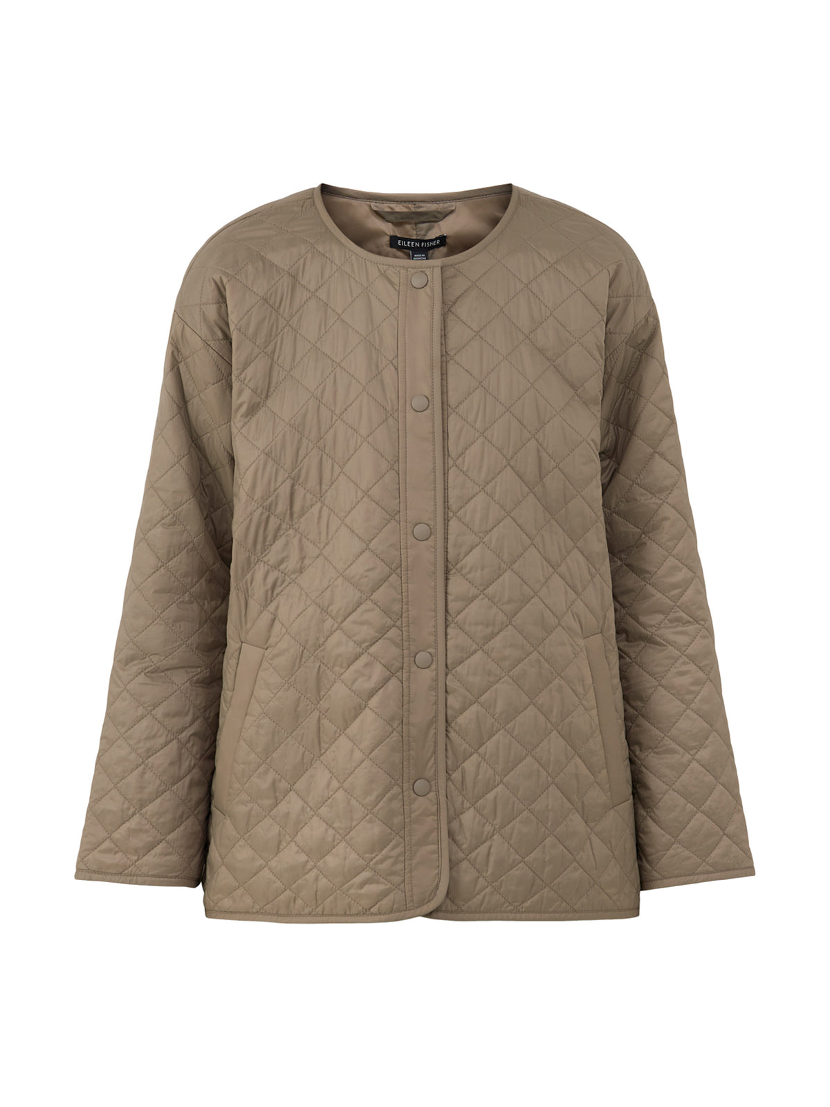 Recycled Nylon Round Neck Quilted Short Coat