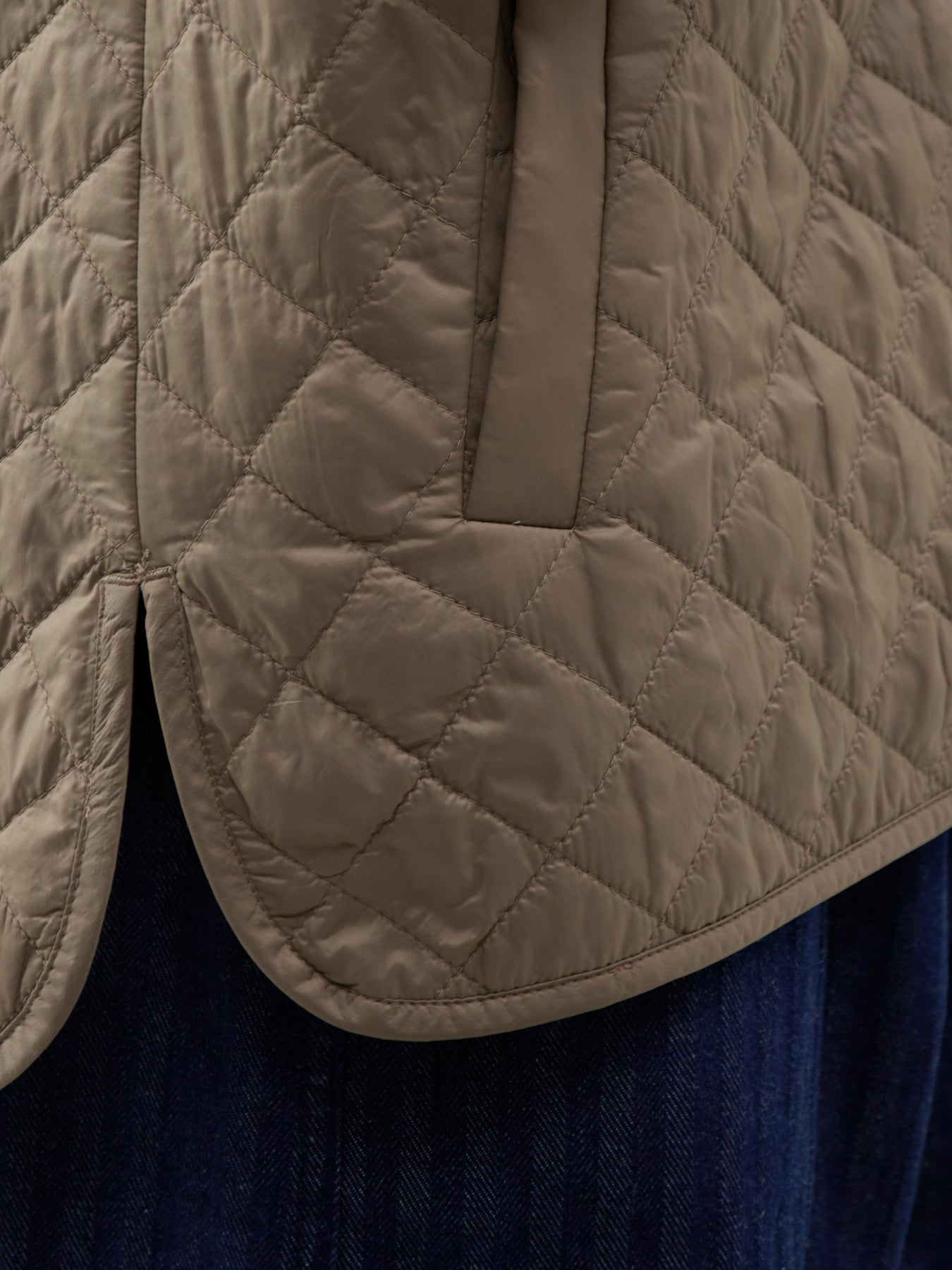 Recycled Nylon Round Neck Quilted Short Coat