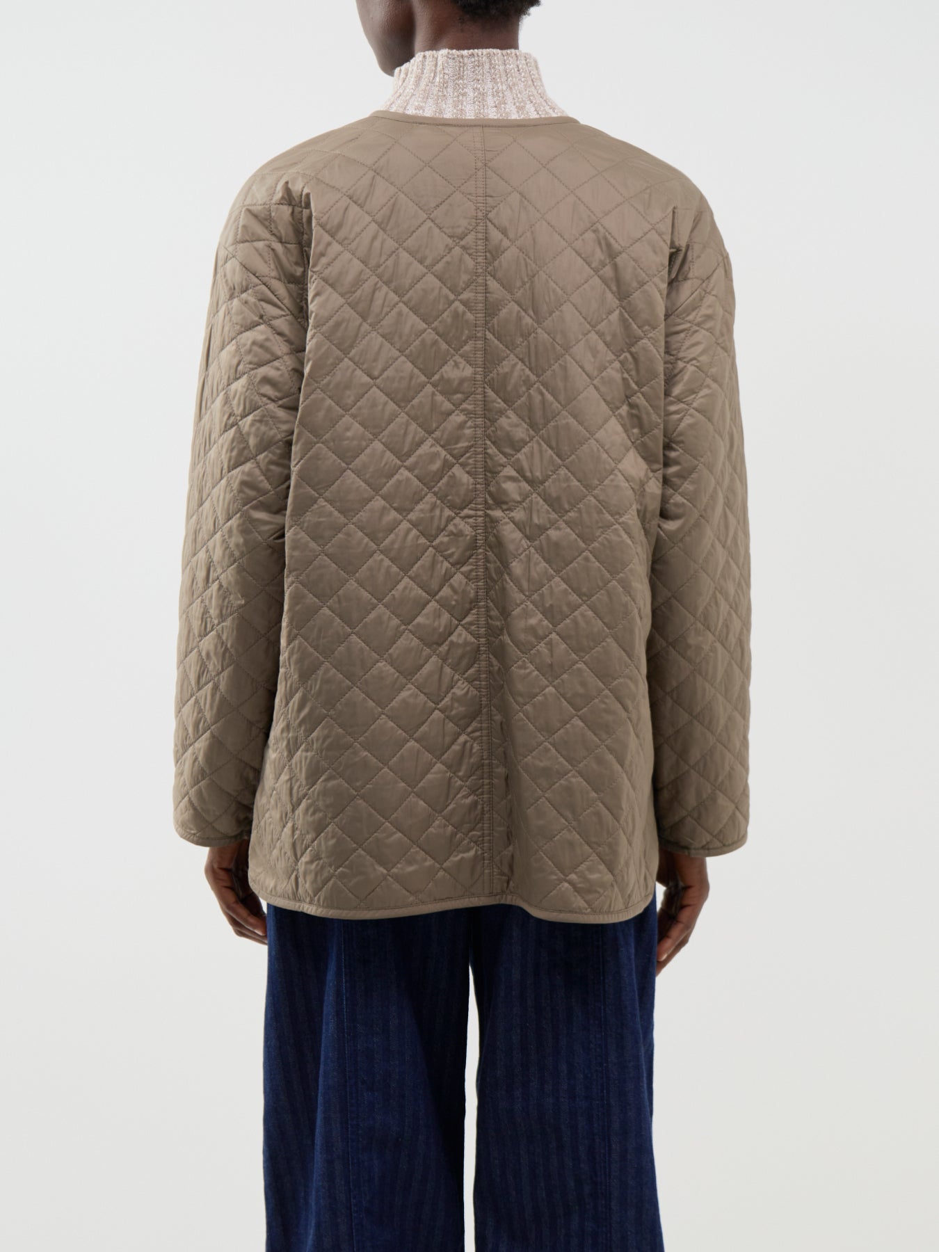 Recycled Nylon Round Neck Quilted Short Coat