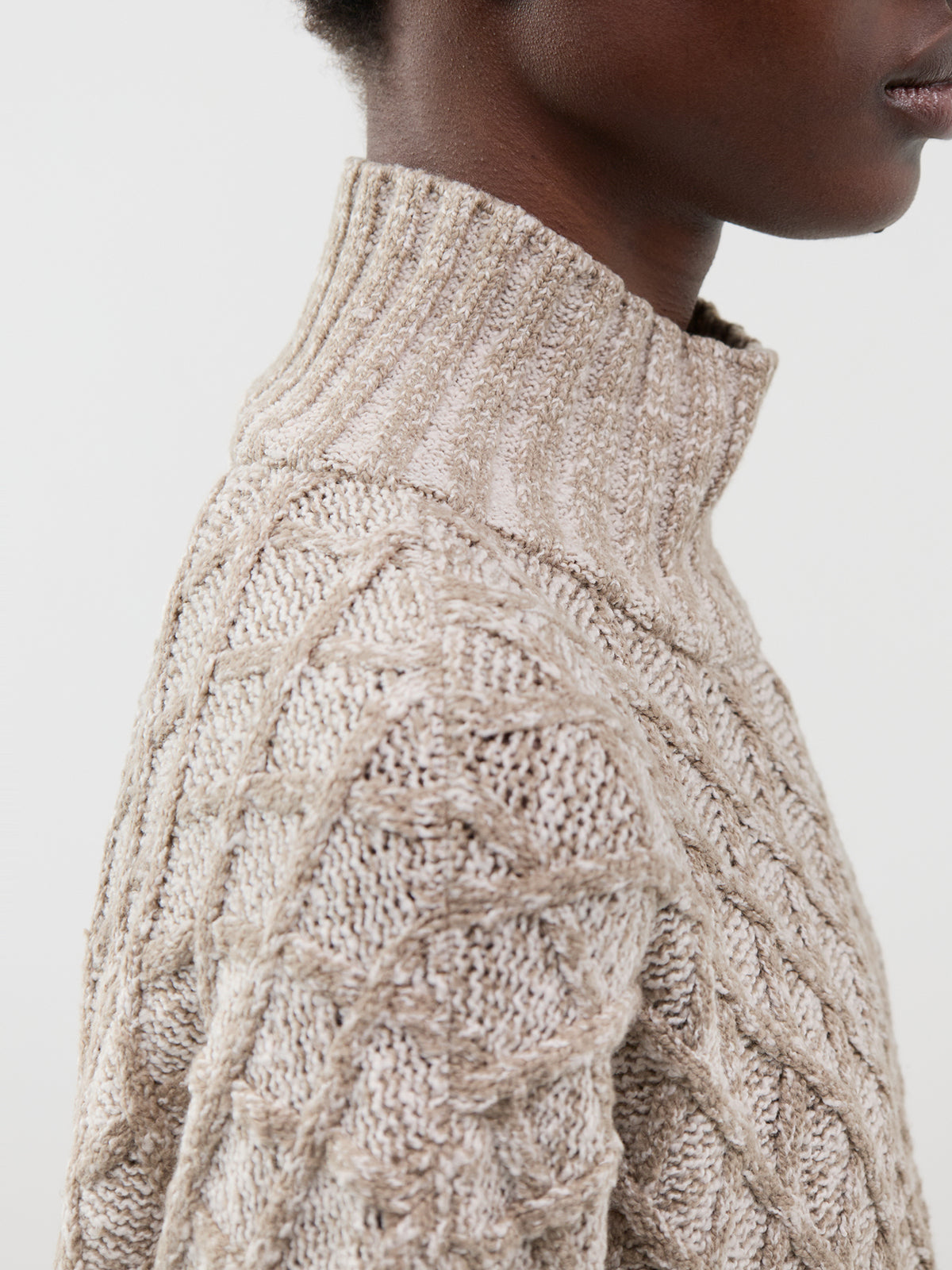 Organic Cotton Blend Turtleneck Sweater