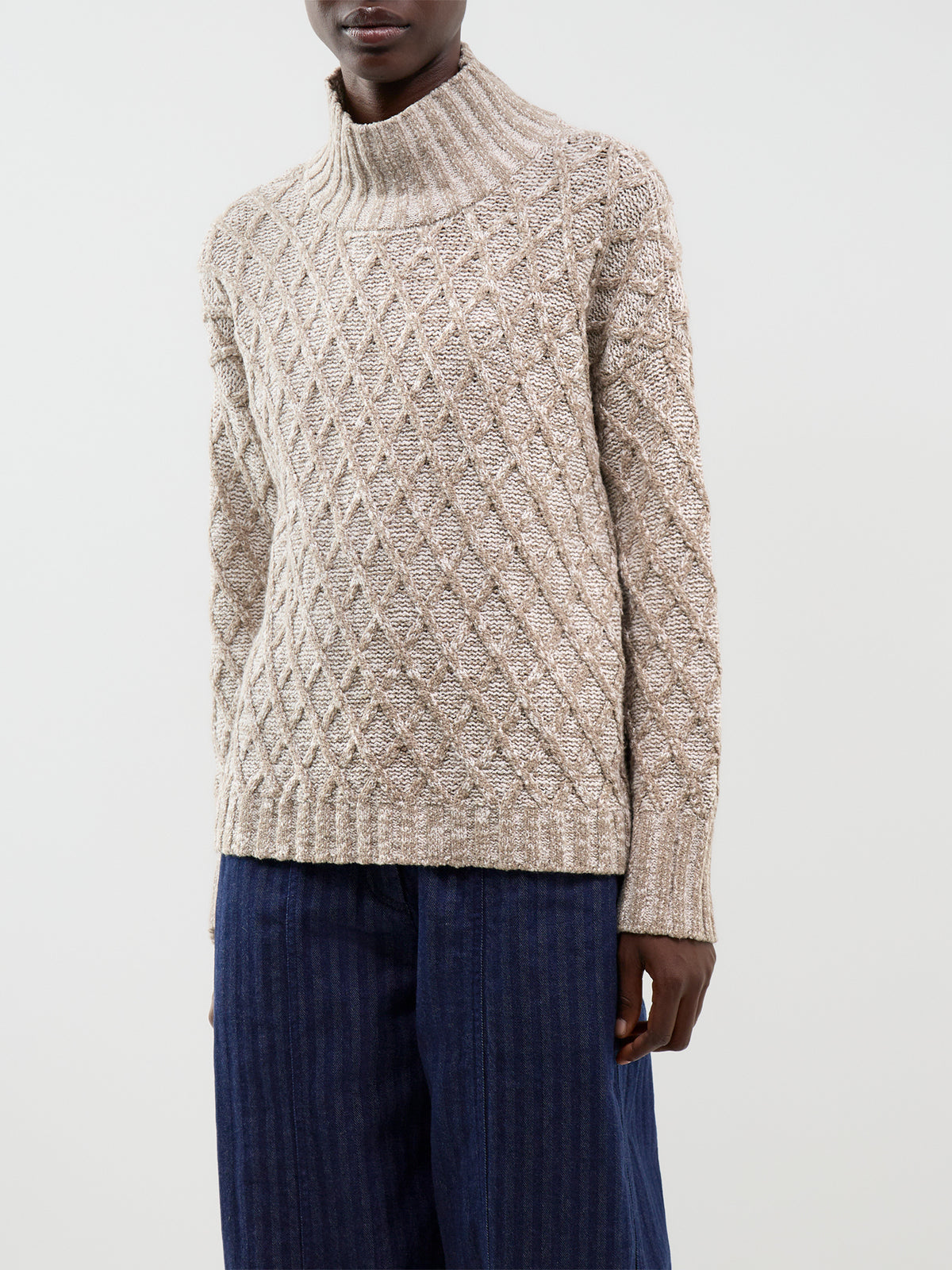 Organic Cotton Blend Turtleneck Sweater