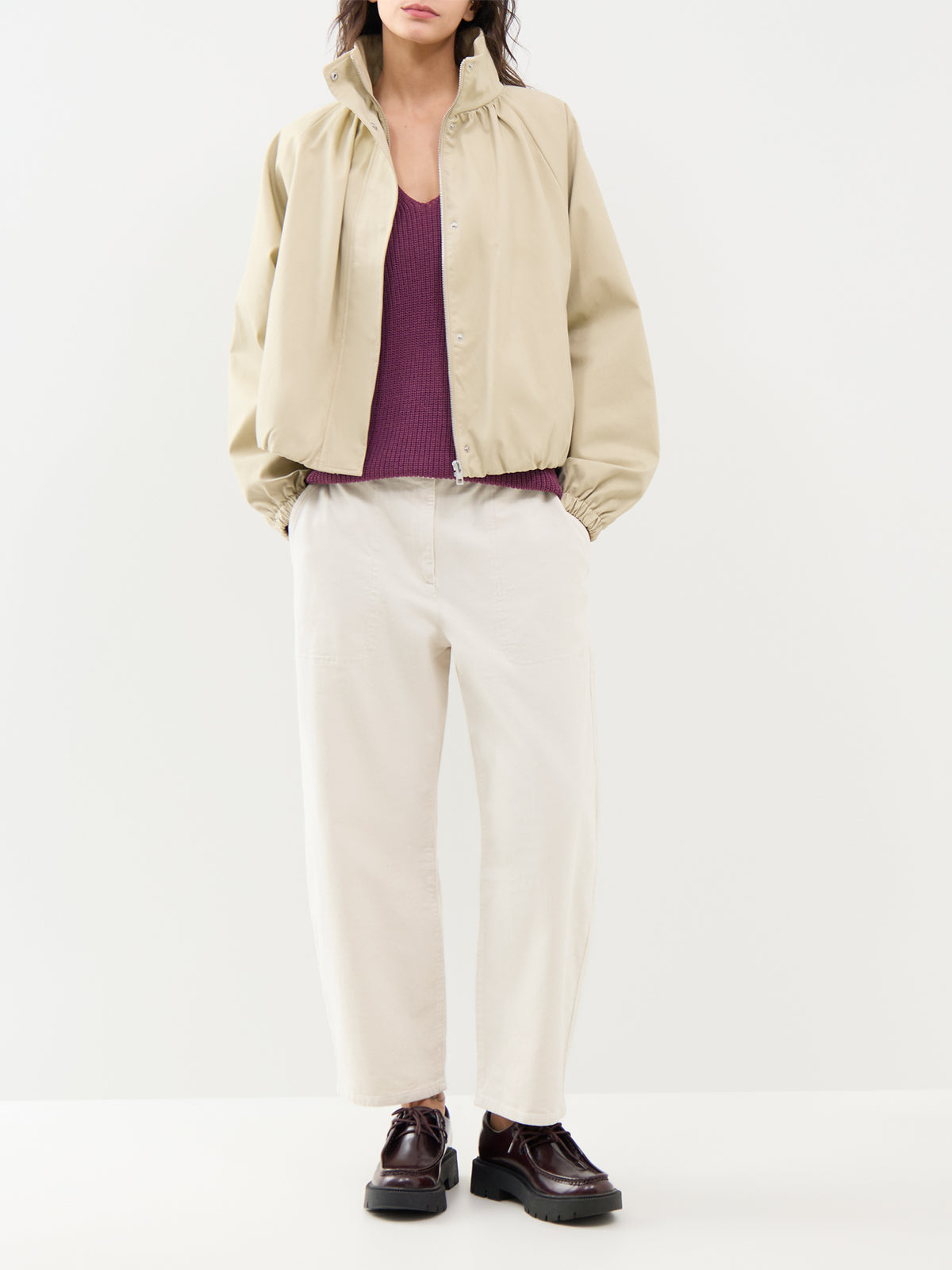 Organic Cotton V-Neck Jumper – Purple Carrot