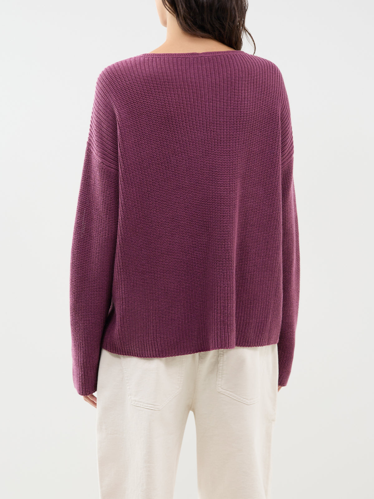 Organic Cotton V-Neck Jumper – Purple Carrot