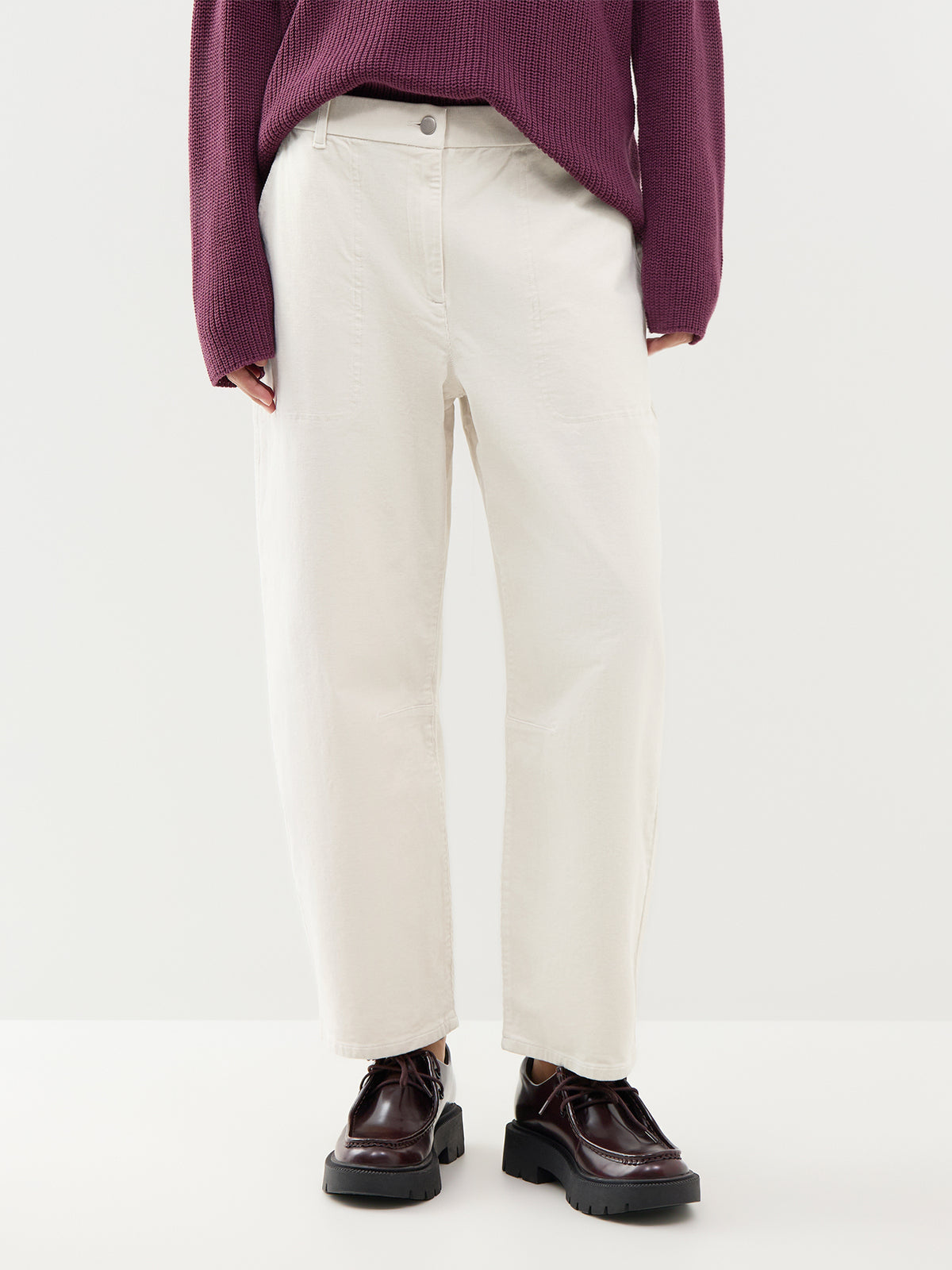 Organic Cotton Ankle Arch Trousers – Plaster