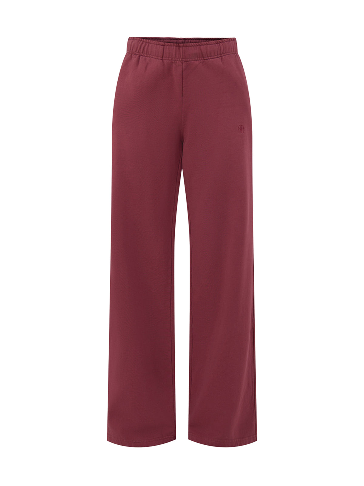 Kacey Cotton Wide-Leg Sweatpants - Burgundy