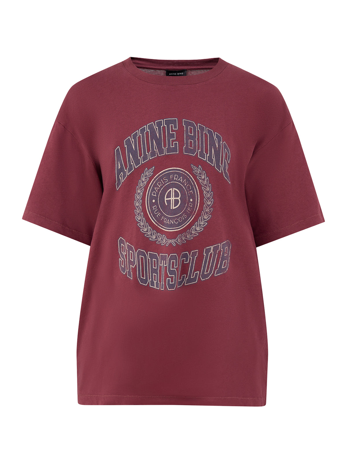 Cade Collegiate Cotton T-Shirt - Burgundy