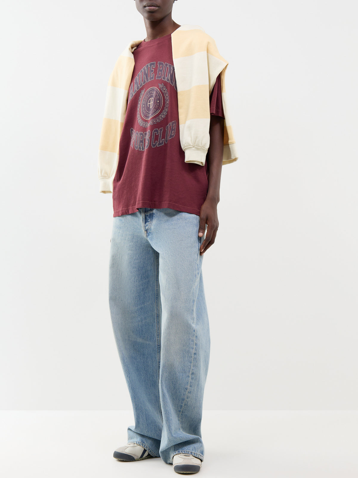 Cade Collegiate Cotton T-Shirt - Burgundy