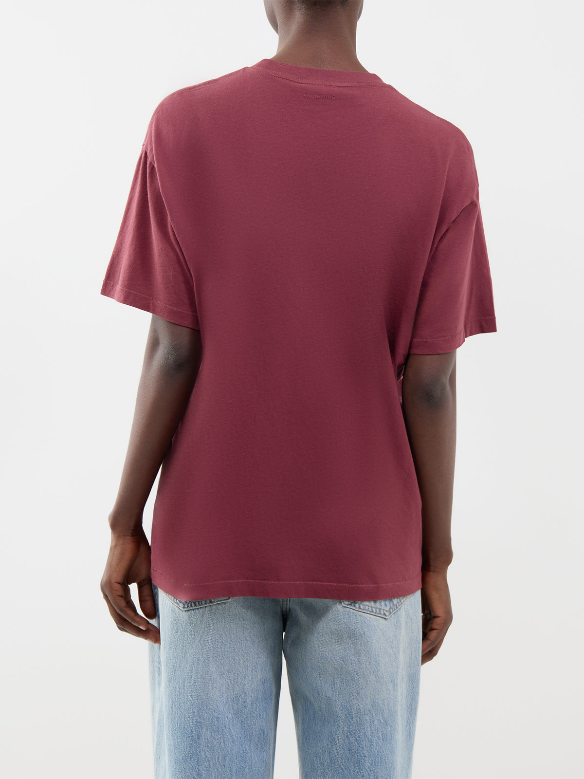 Cade Collegiate Cotton T-Shirt - Burgundy