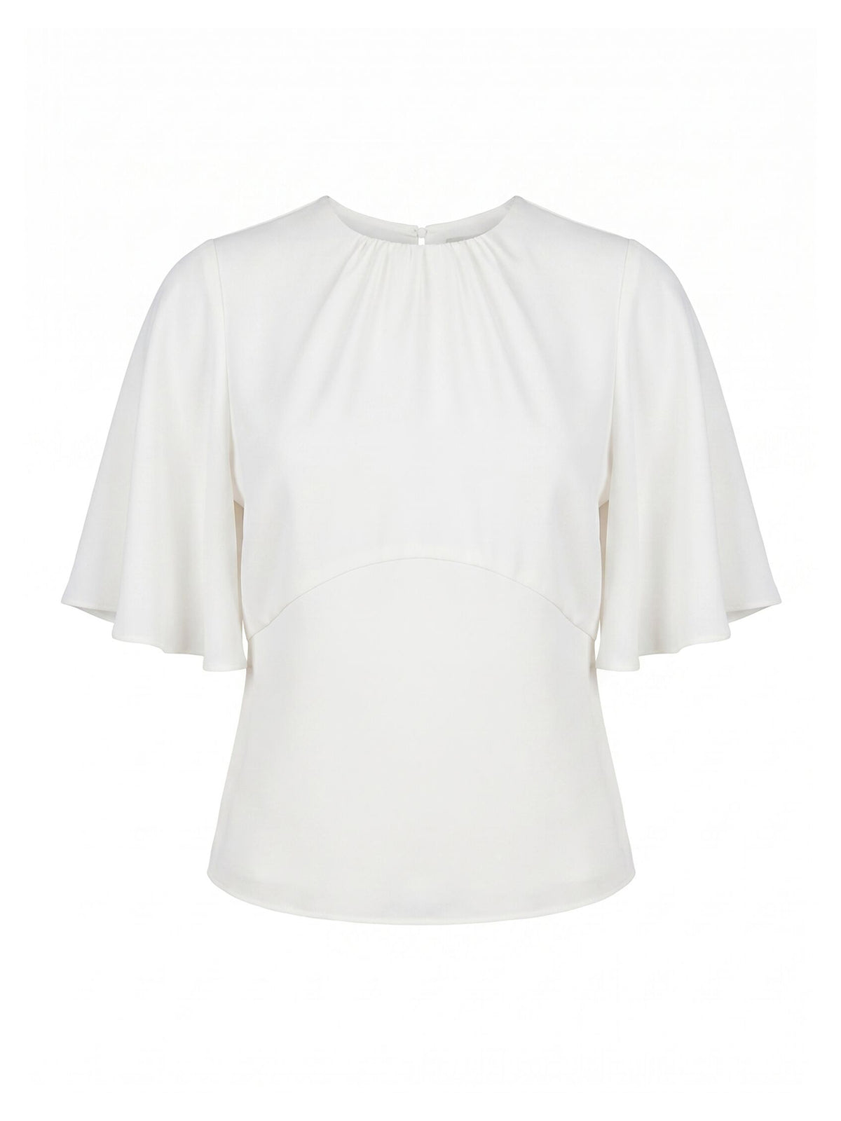 Kirsten Flutter Sleeve Top - Porcelain