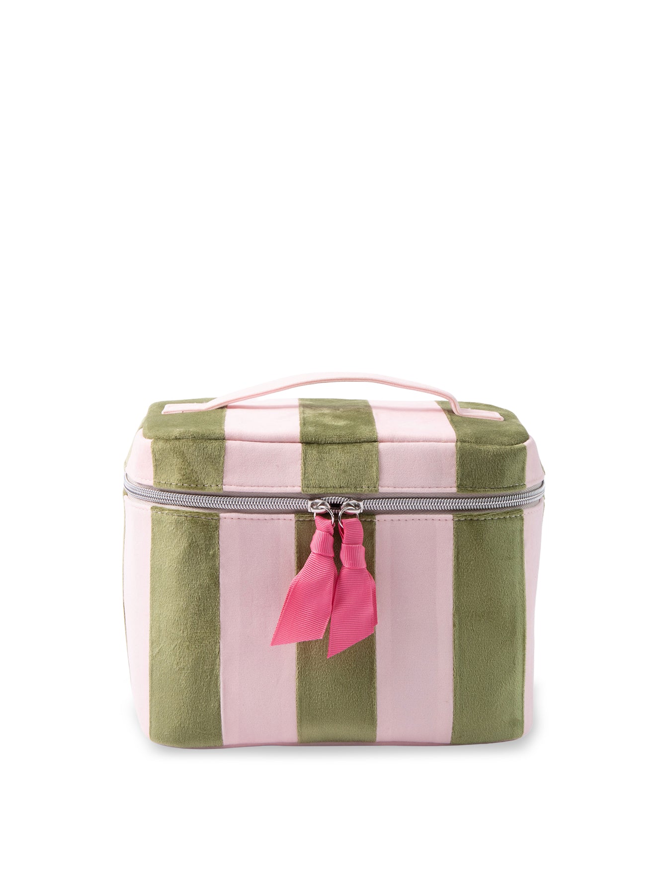 Stripe Large Vanity Case Pink & Green