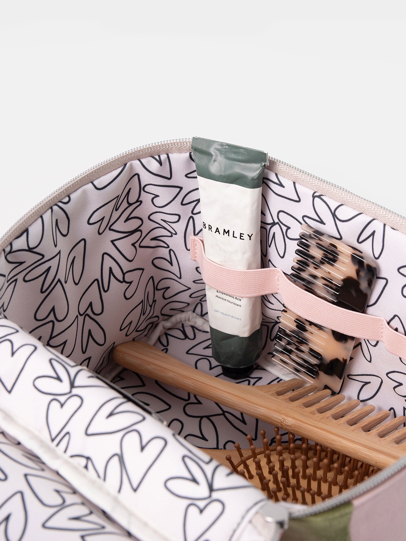 Stripe Large Vanity Case Pink & Green
