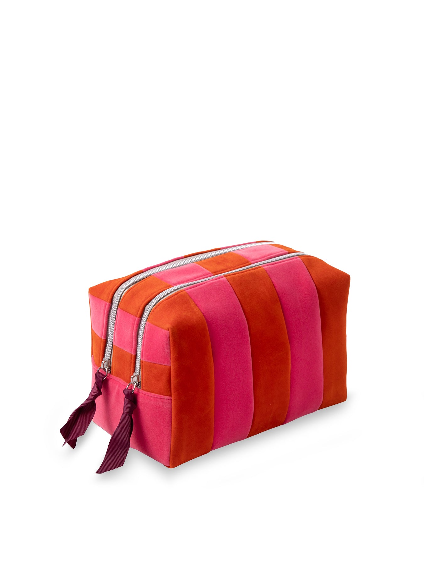 Stripe Large Travel Washbag Orange & Pink