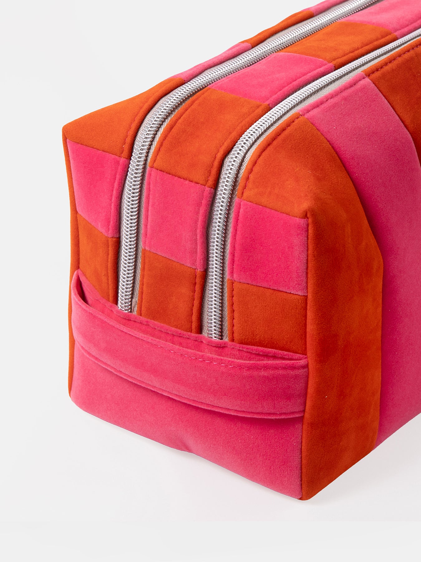 Stripe Large Travel Washbag Orange & Pink