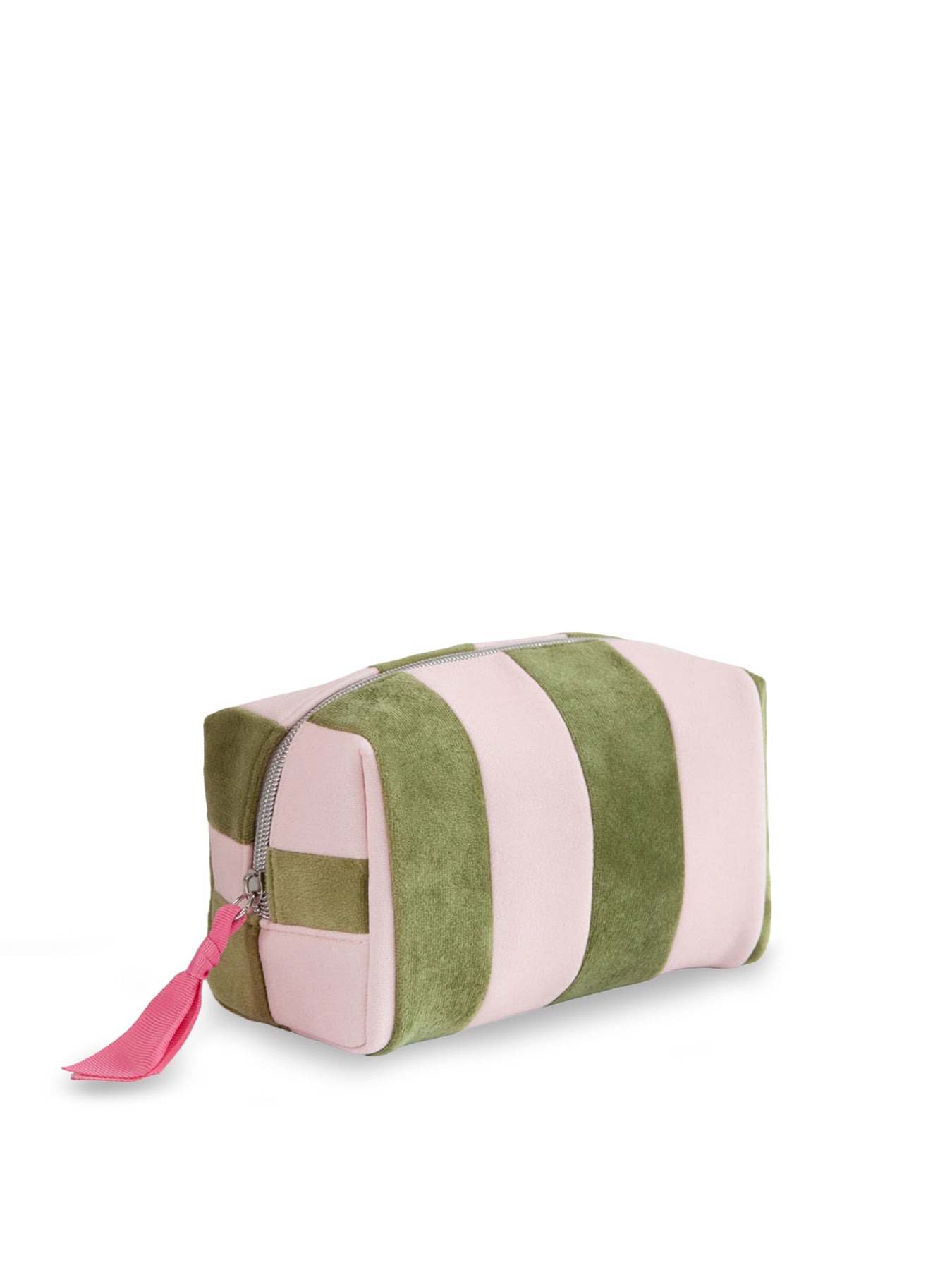 Stripe Cube Cosmetic Bag Pink & Green