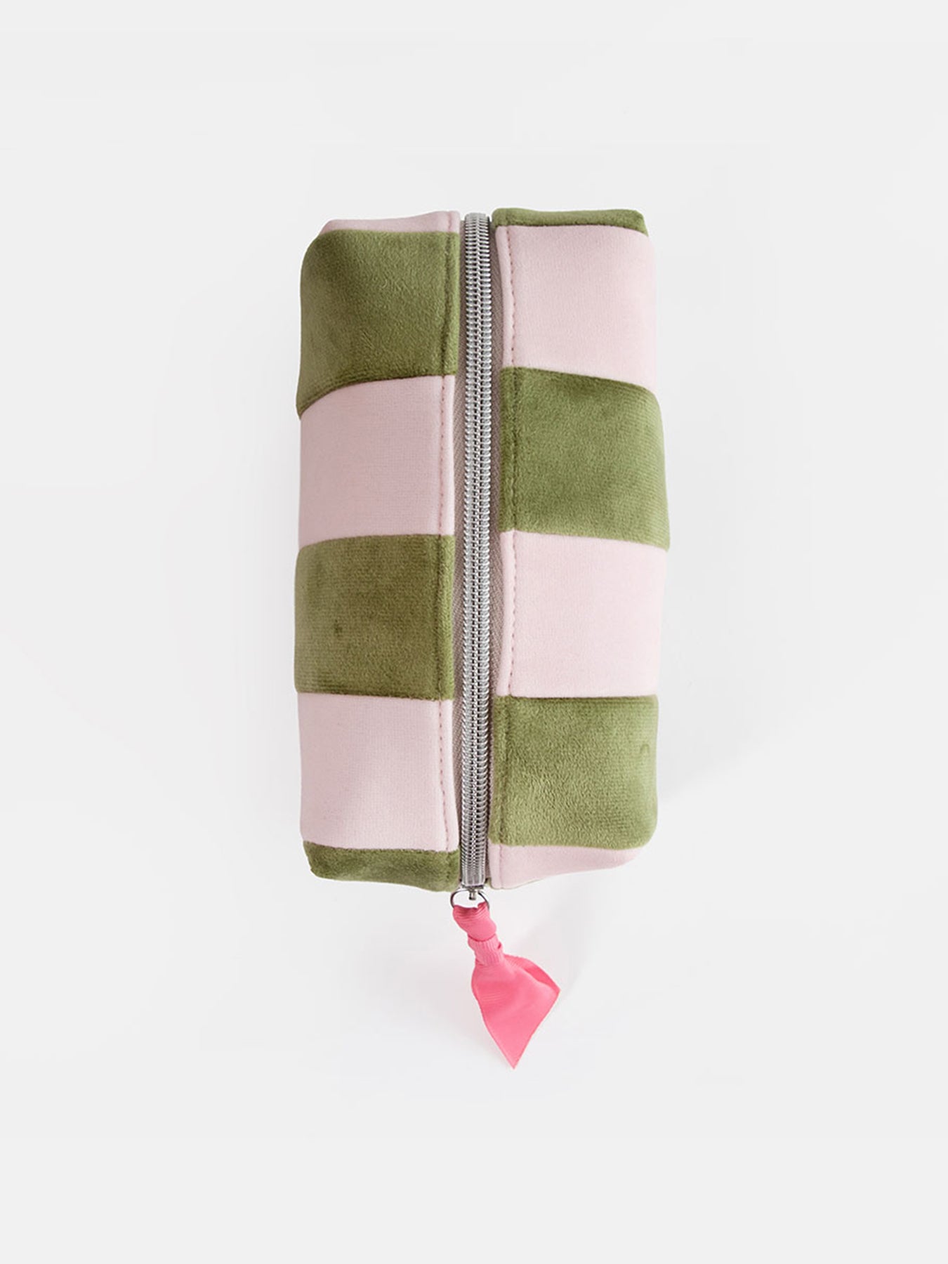 Stripe Cube Cosmetic Bag Pink & Green
