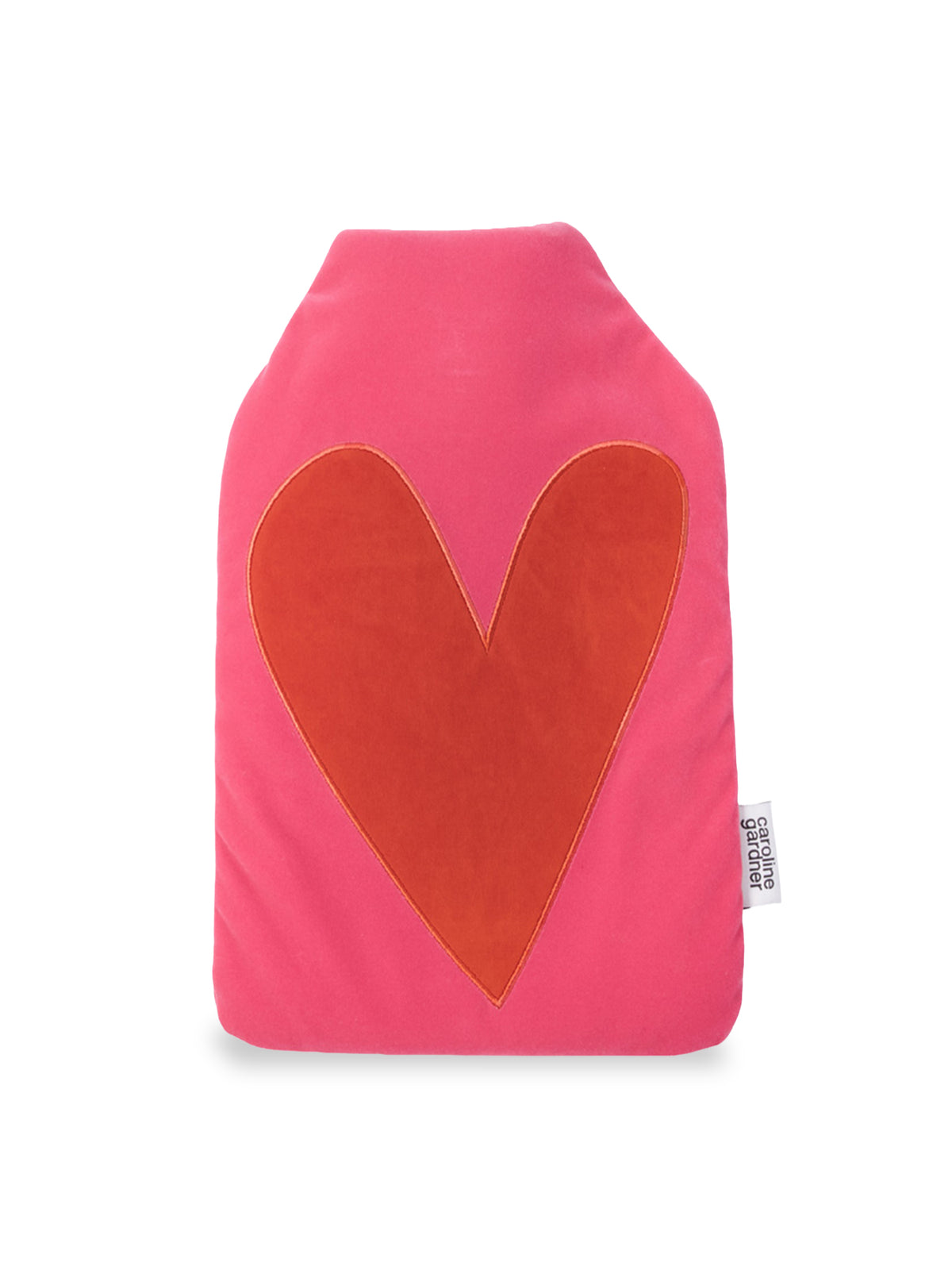 Heart Velvet Hot Water Bottle - Pink