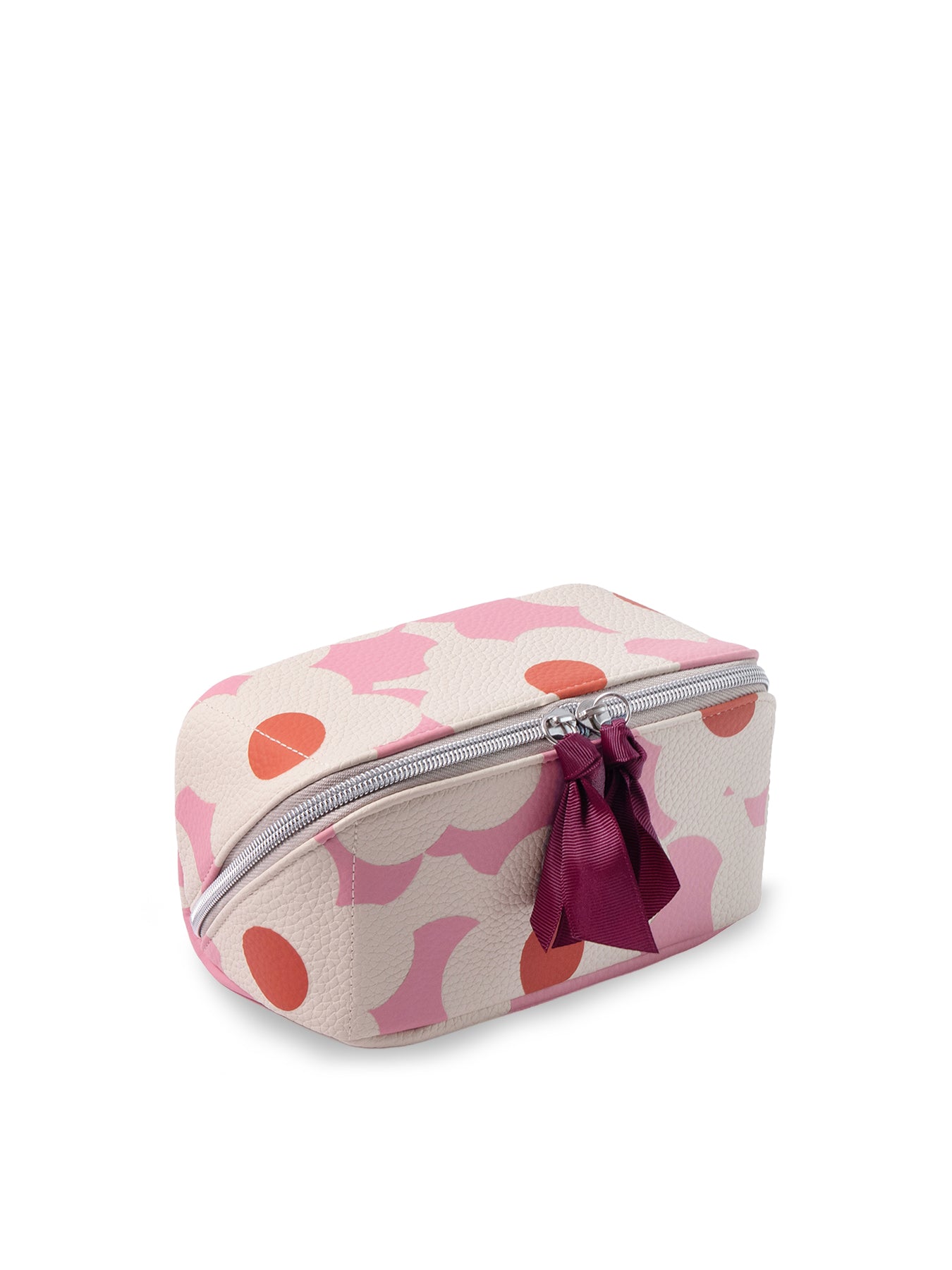 Flower Diagonal Cosmetic Bag Pink